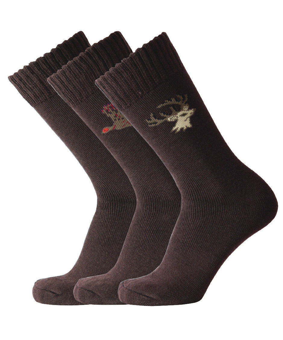 14278 - Men's Hunting Socks Brown (3 pack) - Oxford Blue