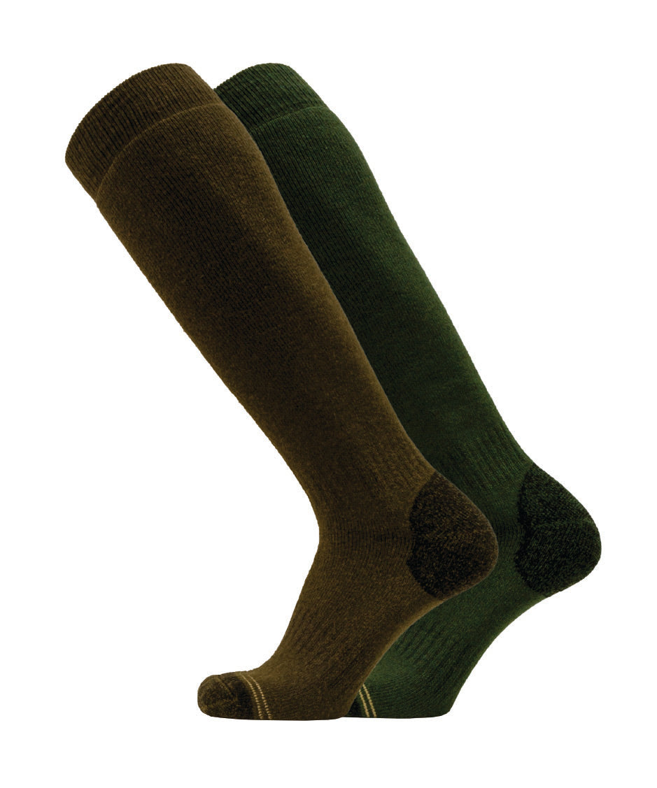 233 - Men's Knee High Lambswool Socks (2 Pack) - Oxford Blue