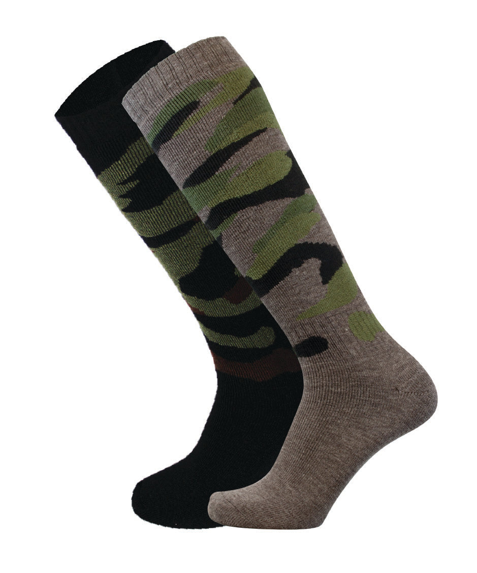 544 - Men's Knee High Camouflage Socks (2 Pack - Black) - Oxford Blue
