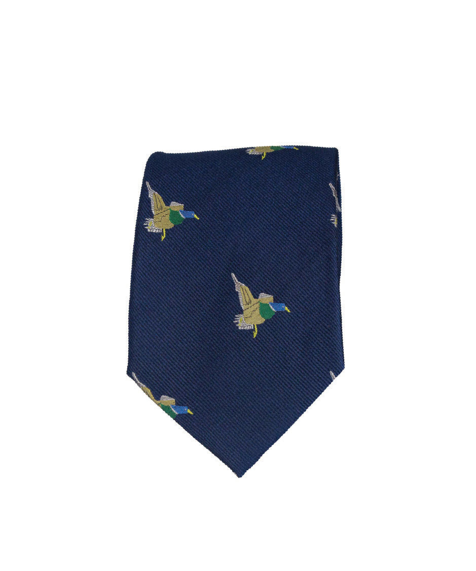 GT10 - 100% Silk Woven Tie / Duck - NAVY - Oxford Blue