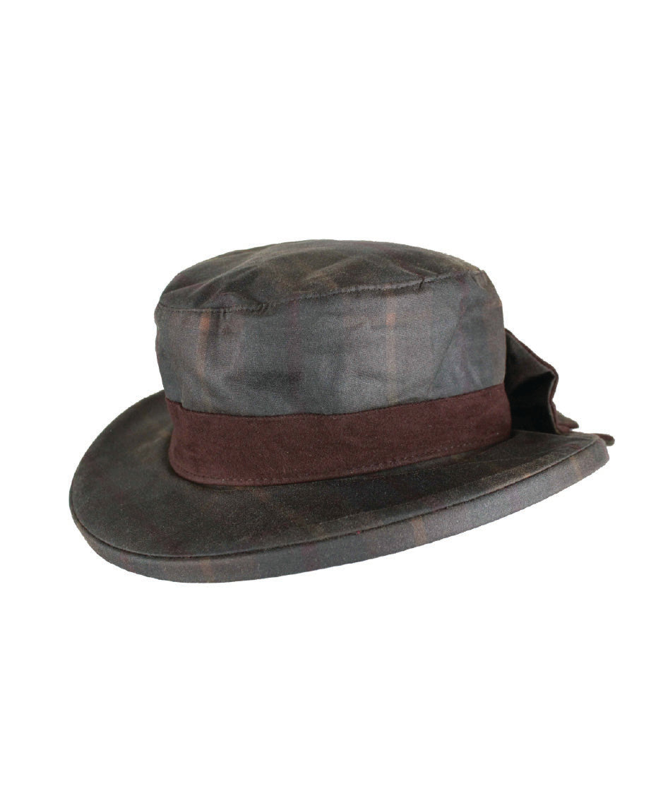 HW38 - Women's Thelma Tartan Wax Hat - HONEY - Oxford Blue