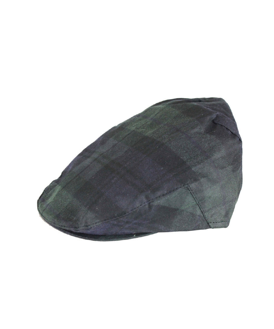 HW49 - Tartan Wax Flat Cap - BLACKWATCH - Oxford Blue