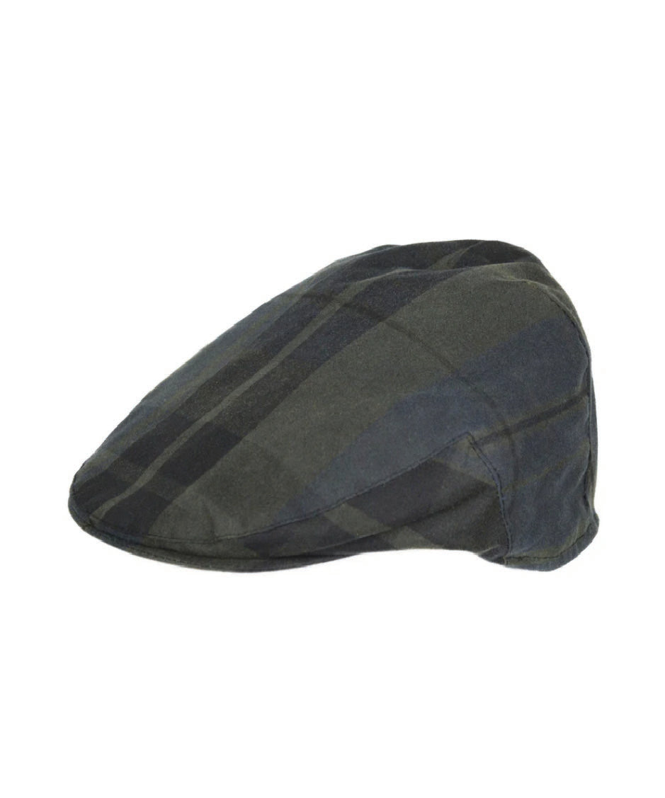 HW49 - Tartan Wax Flat Cap - DUNDEE - Oxford Blue