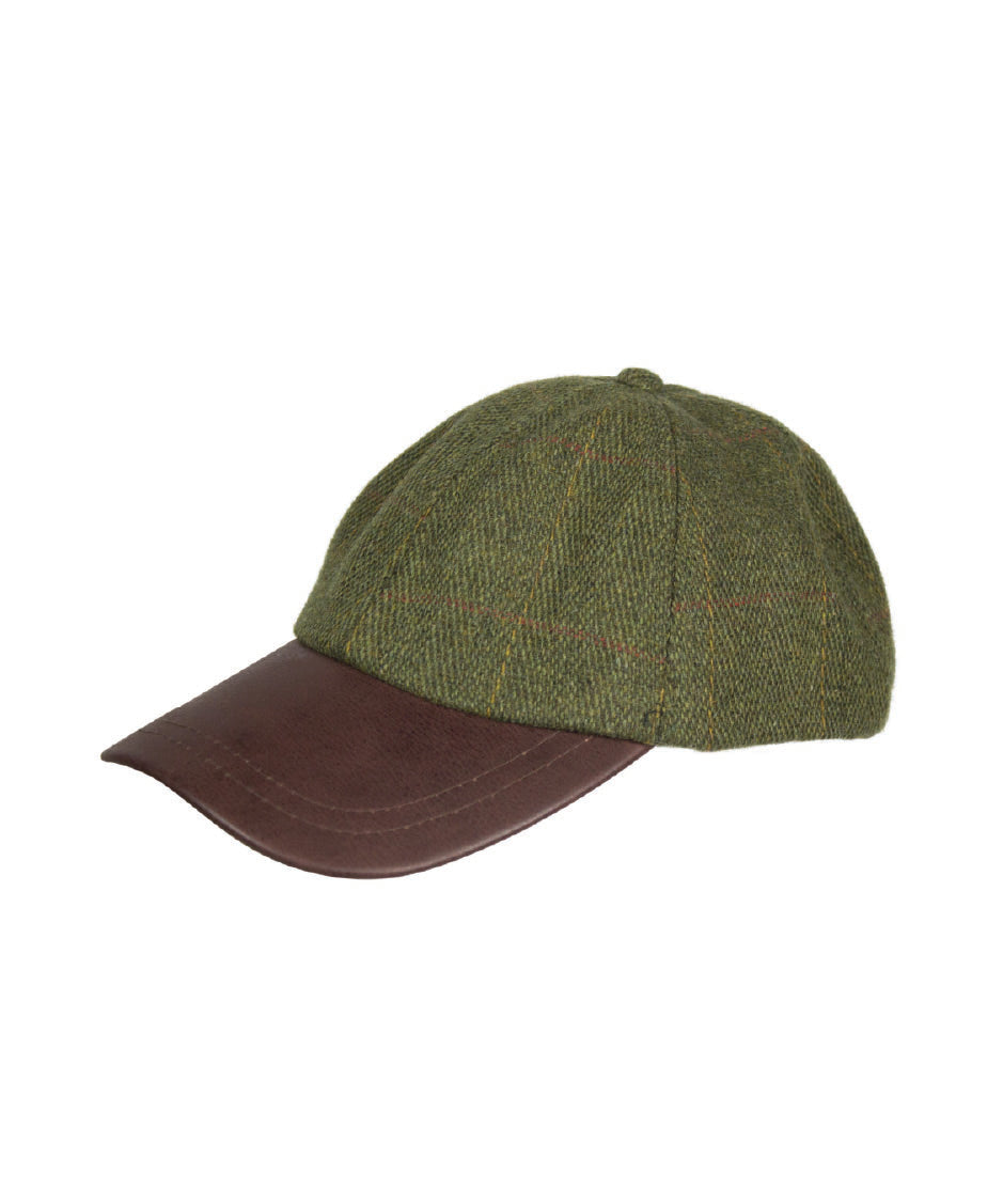 HW59 - Leather Peak Tweed Baseball Cap - LOVAT (5433/22) - Oxford Blue