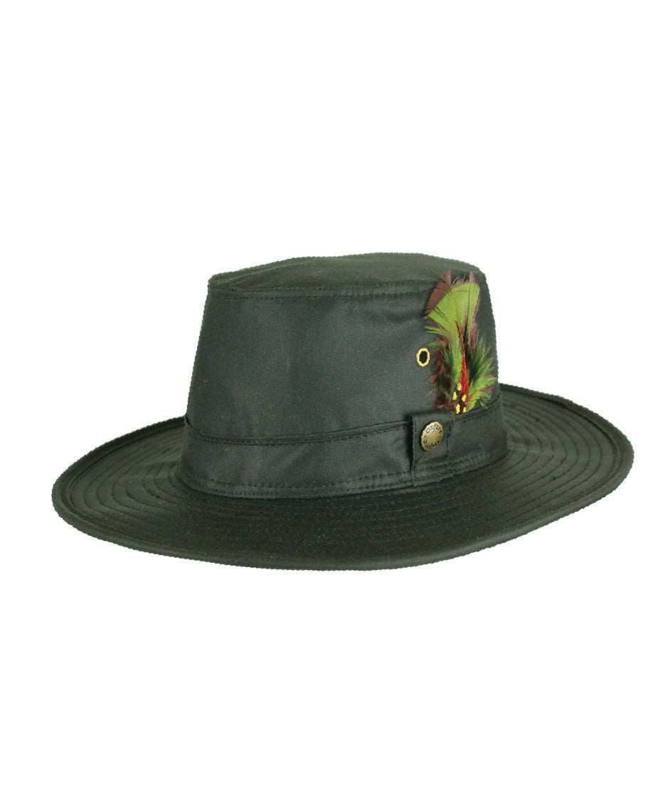 HW91 - Aussie Feather Wax Hat - GREEN - Oxford Blue