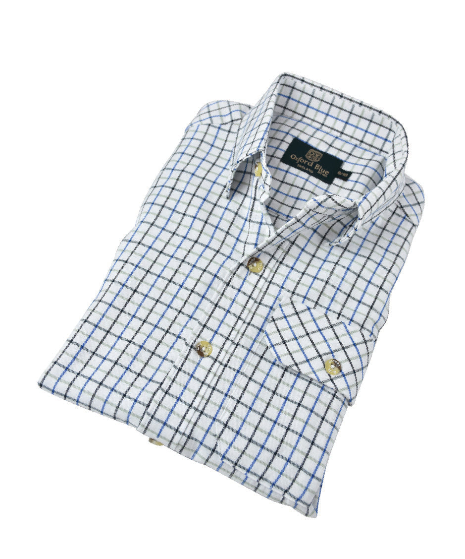 KSH01 - Kids Full Sleeve Tattersall Shirt - BLUE - Oxford Blue