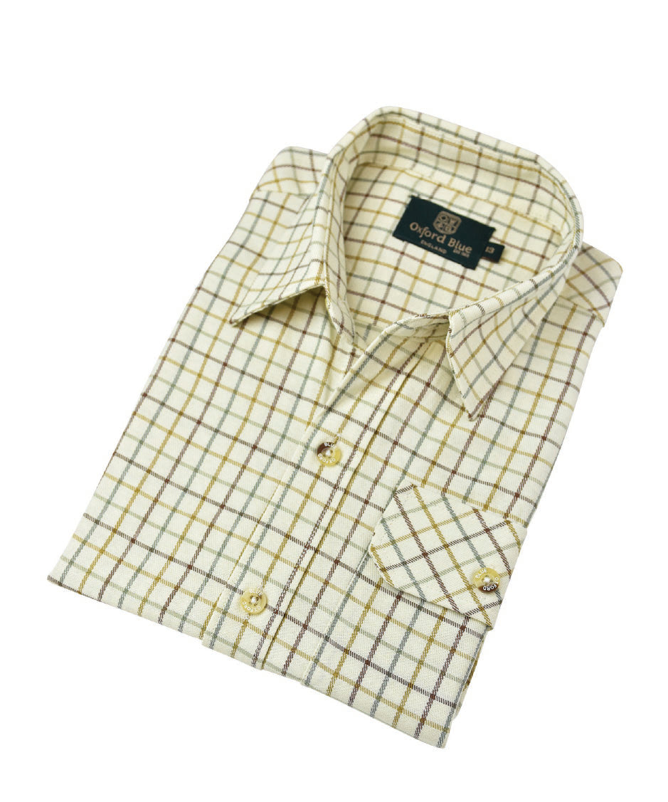 KSH39 - Kids Full Sleeve Darwen Shirt - BROWN - Oxford Blue