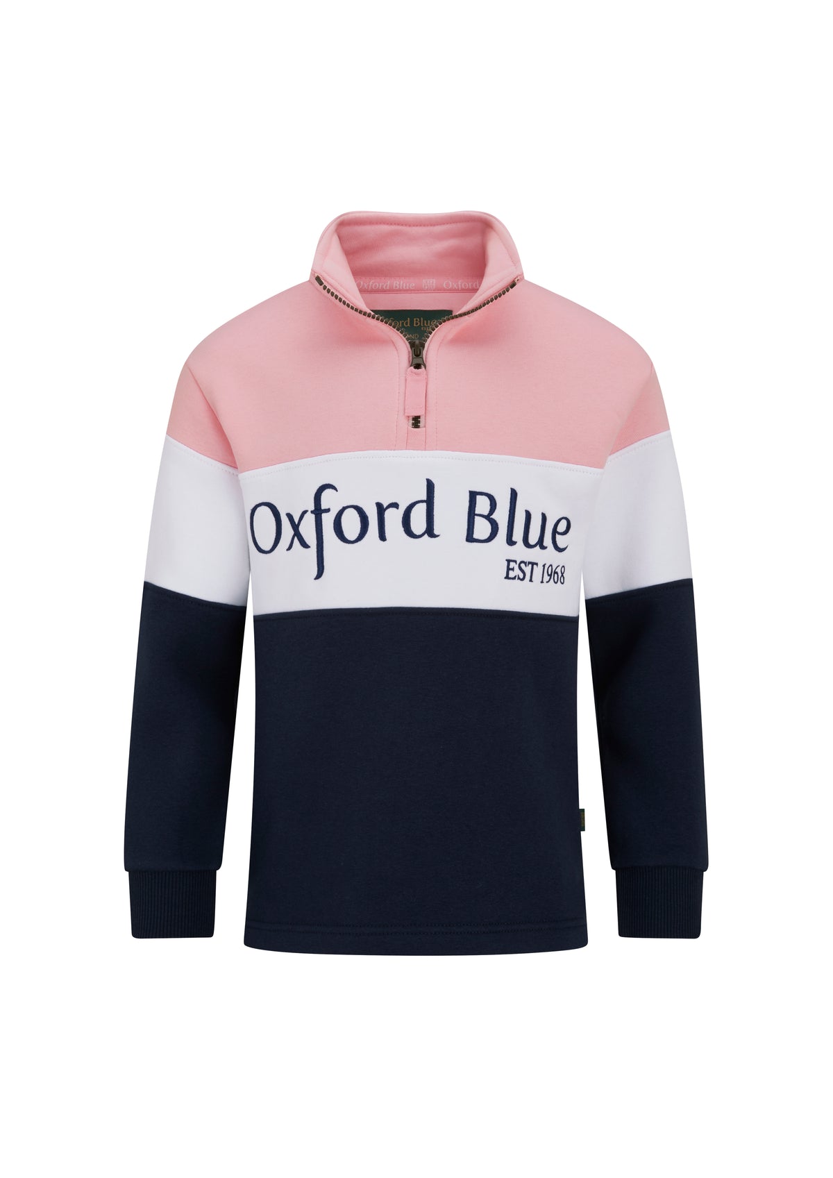 KSS01 - Childrens Unisex Girvan Sweatshirt - Pink/White/Navy - Oxford Blue