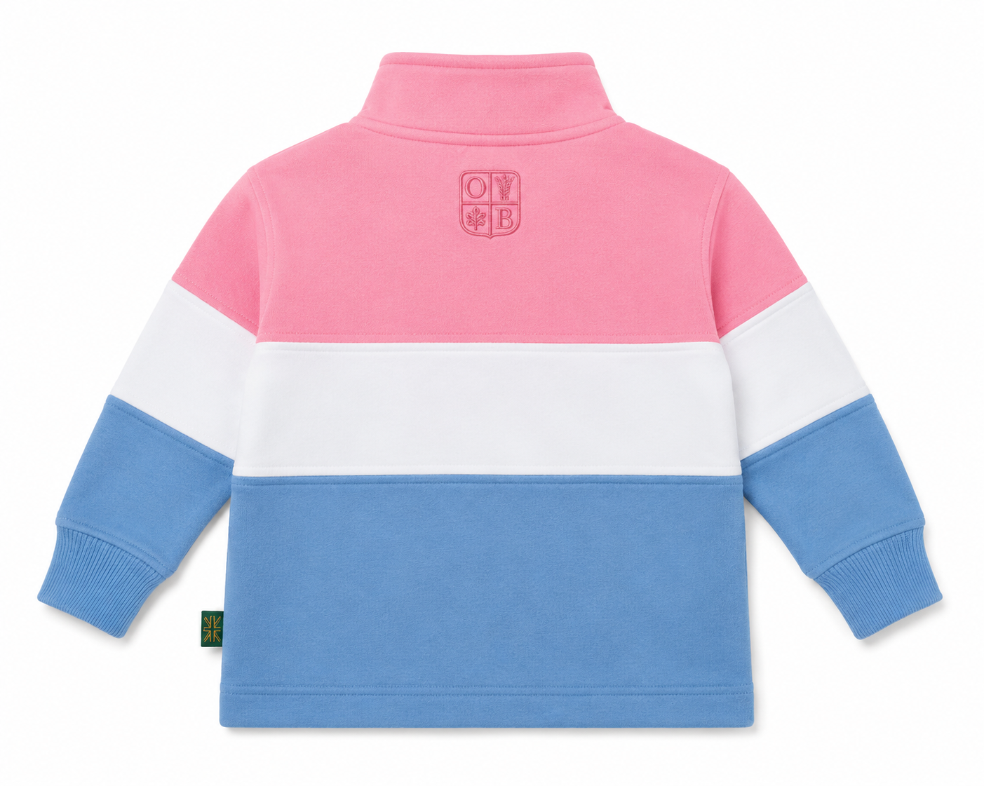 KSS01 - Childrens Unisex Girvan Sweatshirt - Pink/White/Blue - Oxford Blue