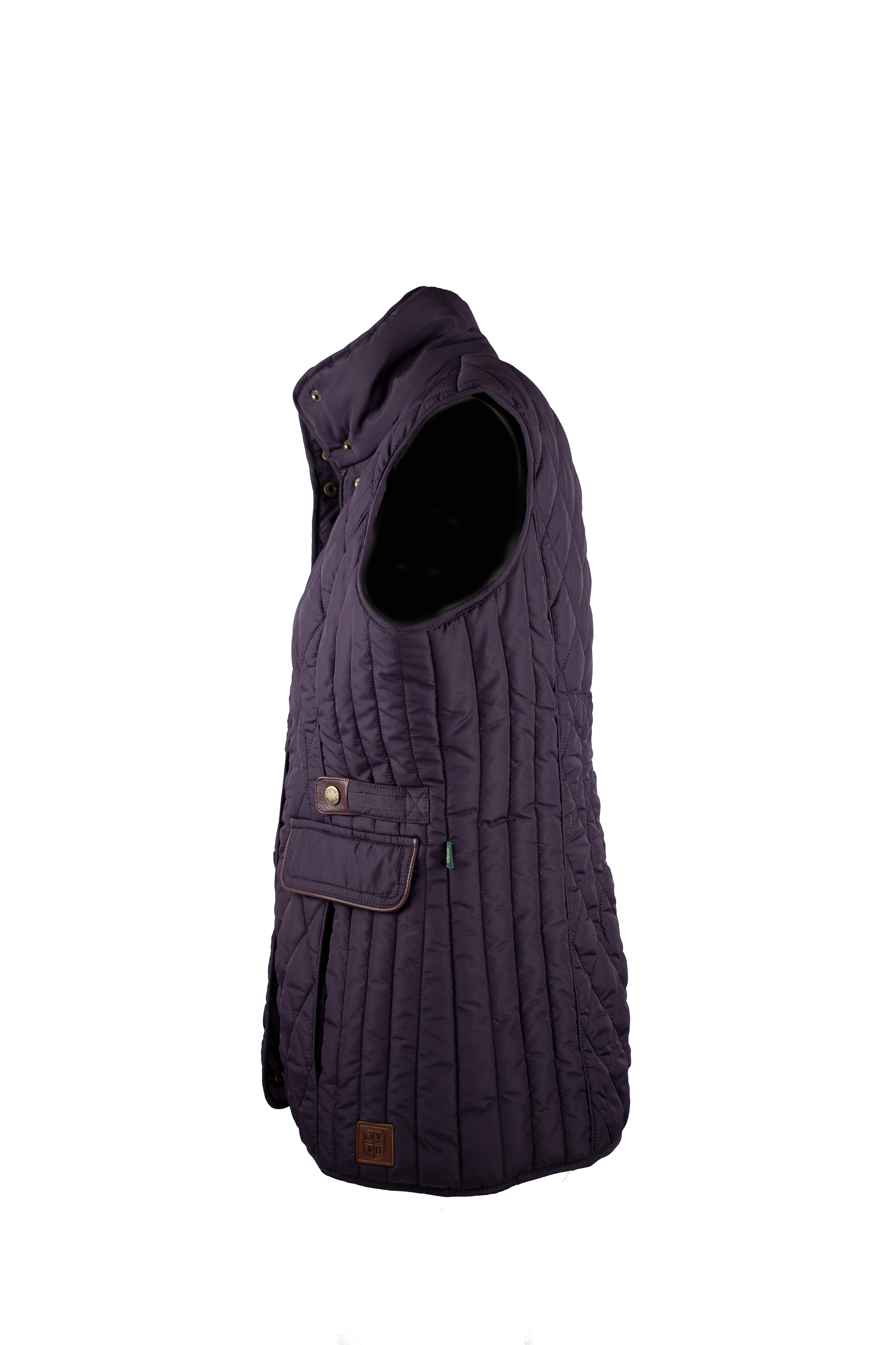 LJ001 - Ladies Maya Quilted Gilet - PLUM - Oxford Blue