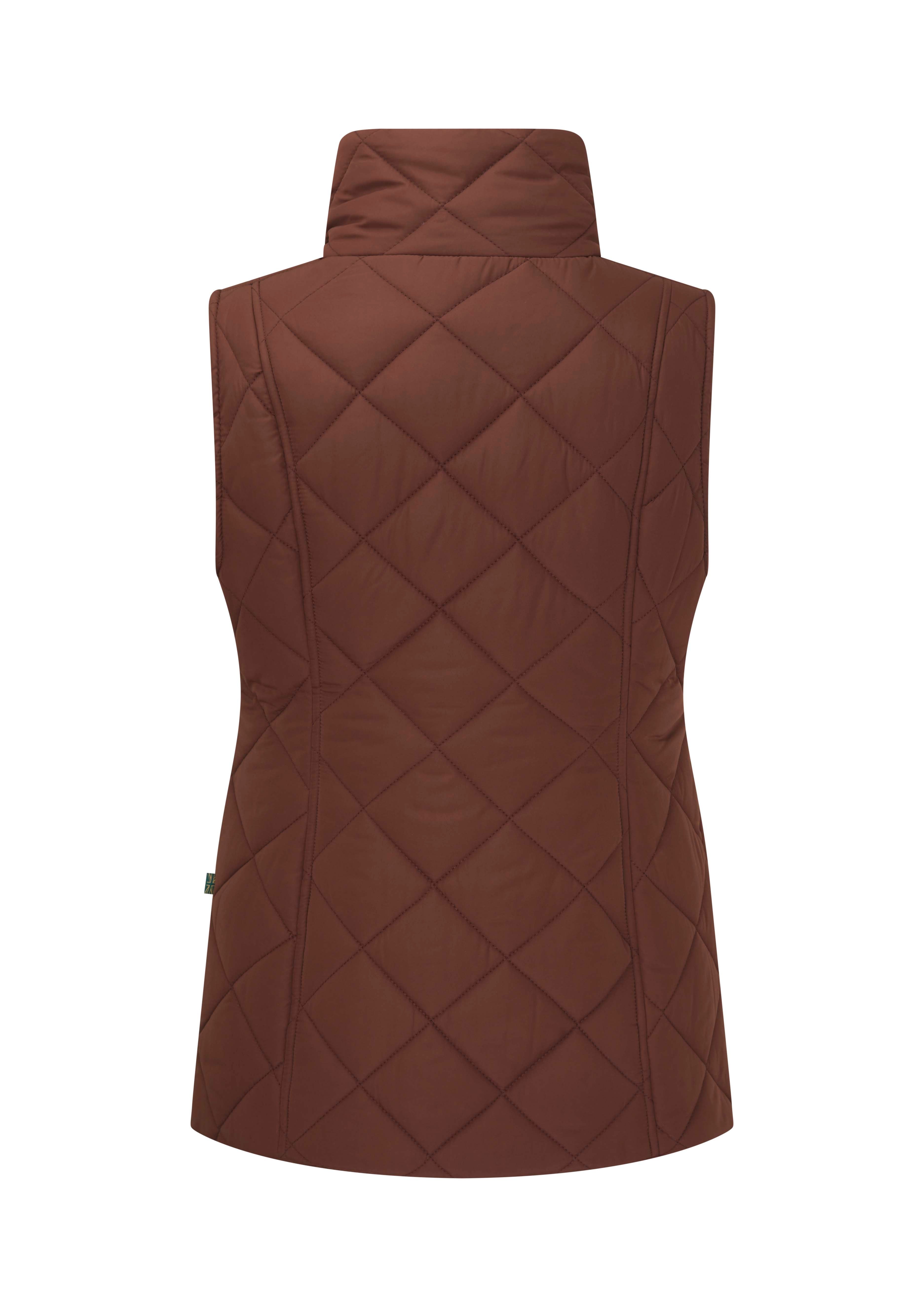 LJ003- Ladies Clare Quilted Gilet - CAPPUCCINO - Oxford Blue