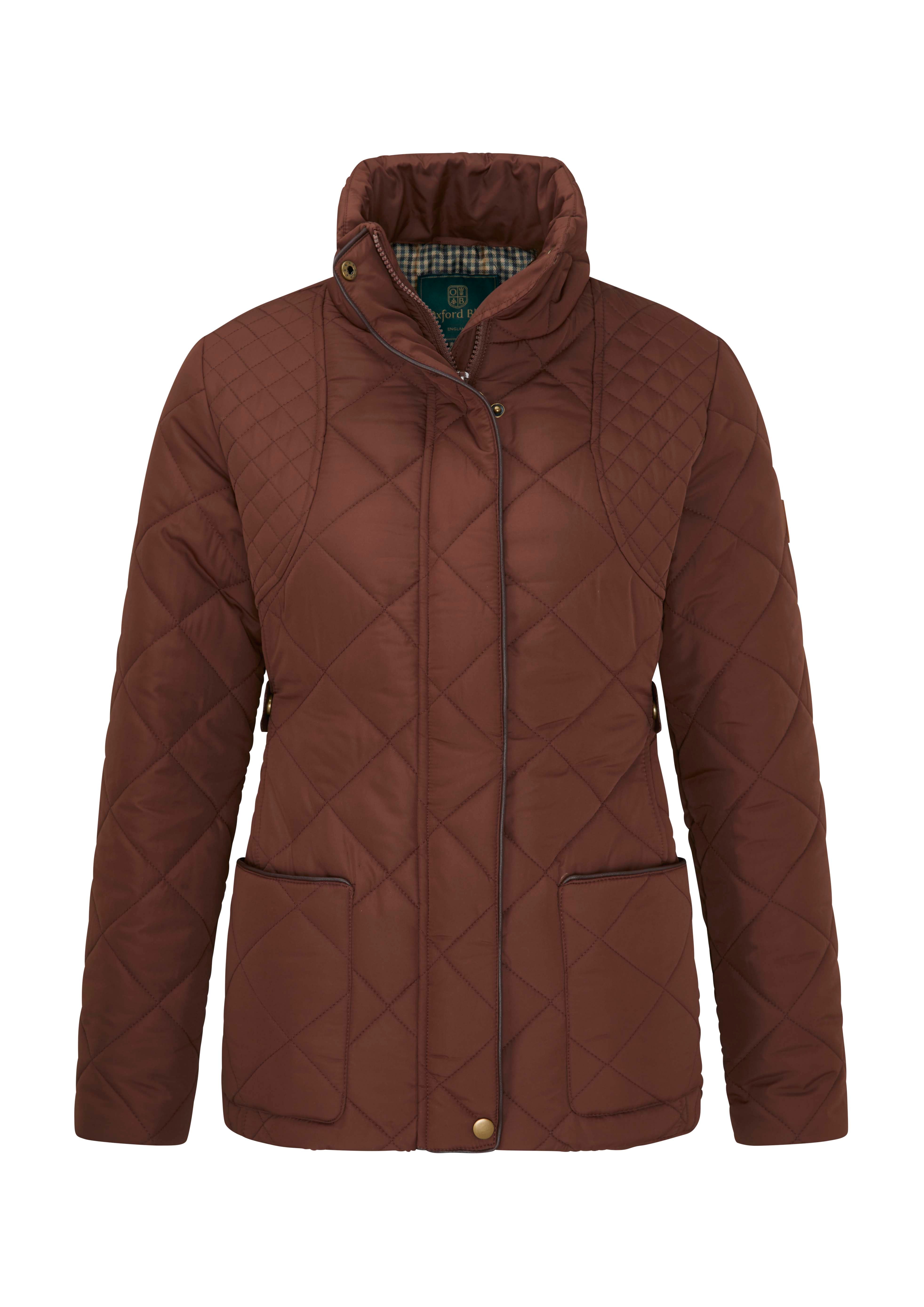 LJ004- Ladies Clare Quilted Jacket - CAPPUCCINO - Oxford Blue