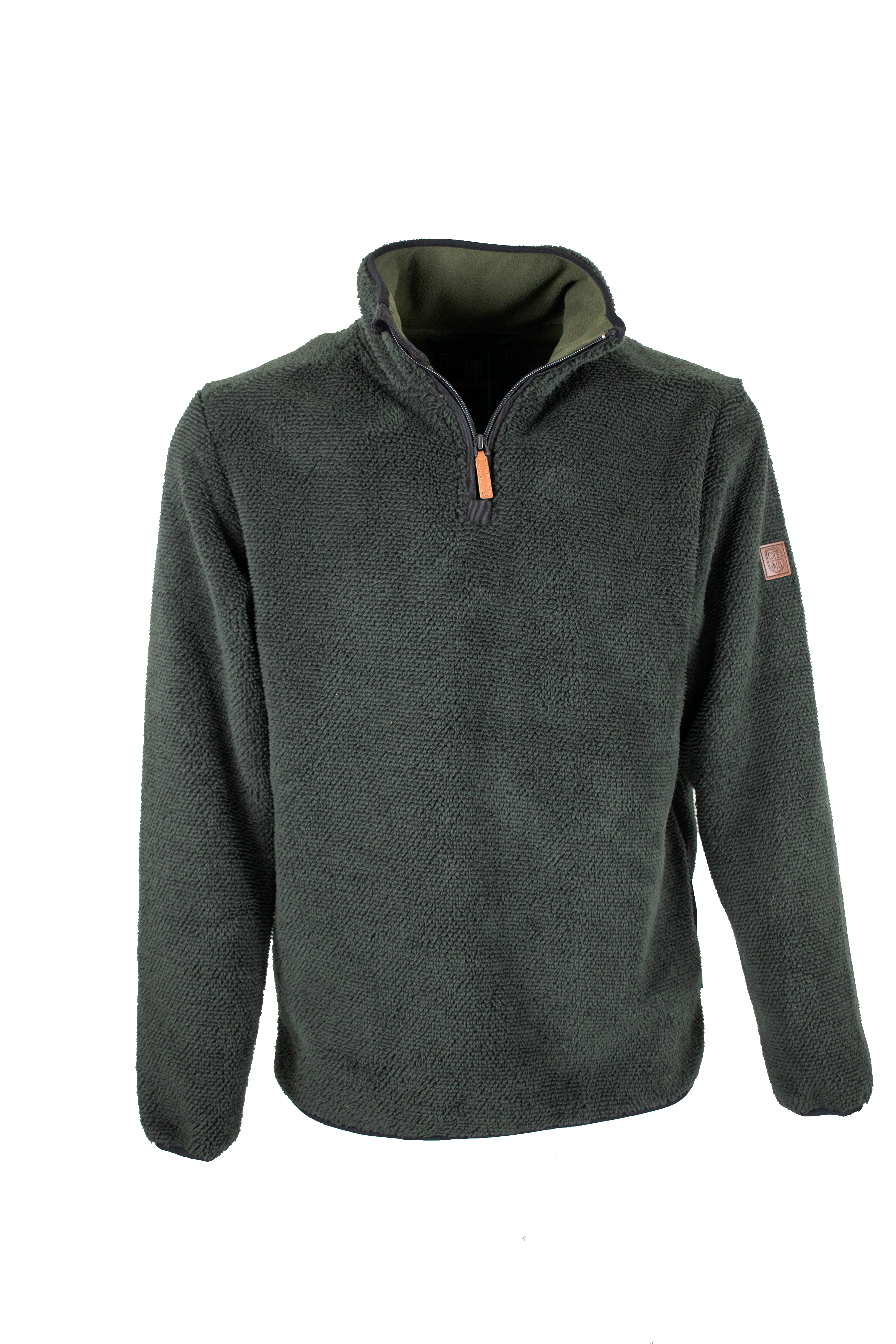 MF107 - Men's Fleck Quarter Zip Fleece - GREEN - Oxford Blue