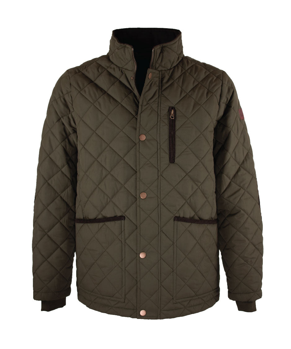MJ003 - Men's Aron Quilted Jacket - OLIVE - Oxford Blue