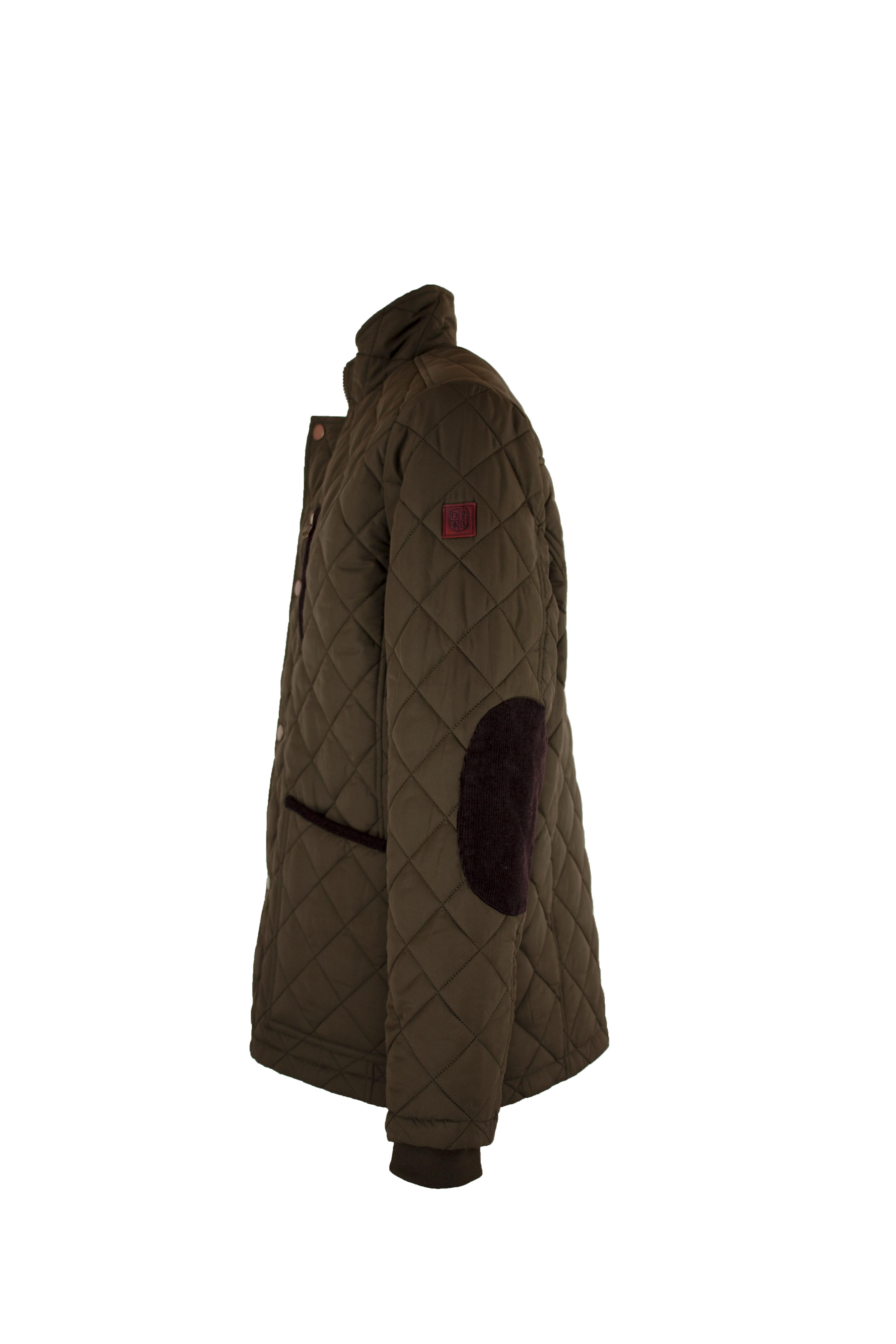 MJ003 - Men's Aron Quilted Jacket - OLIVE - Oxford Blue