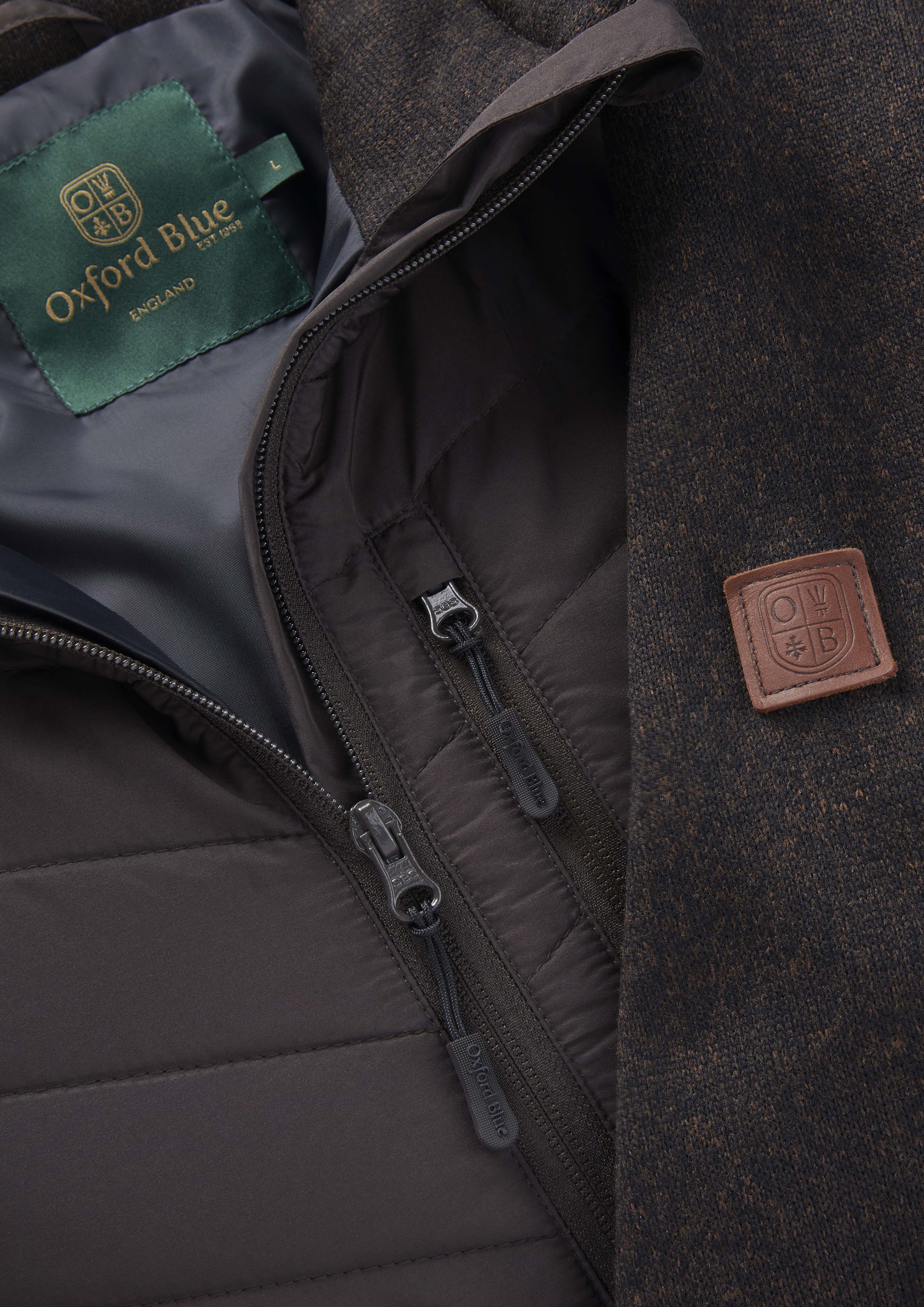 MJ007 - Men's Oslo Jacket - BROWN - Oxford Blue