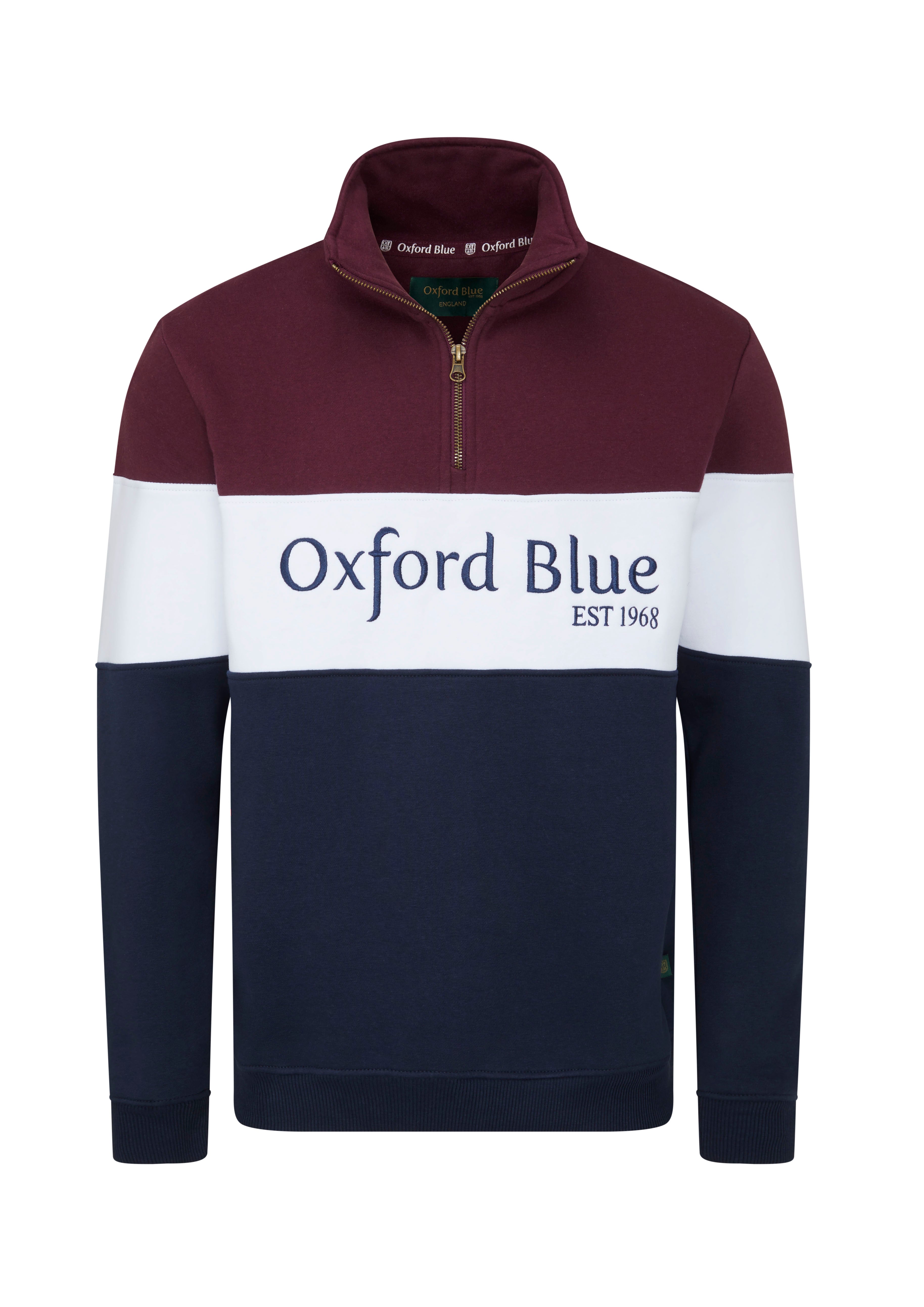 MSS01 - Mens Girvan Sweatshirt - Plum/White/Navy - Oxford Blue