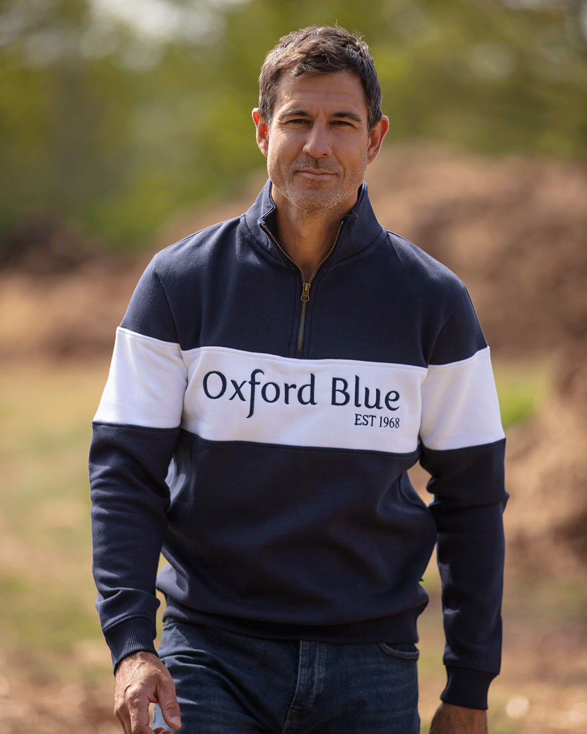 MSS03 - Mens Troon Sweatshirt - Navy/White/Navy - Oxford Blue