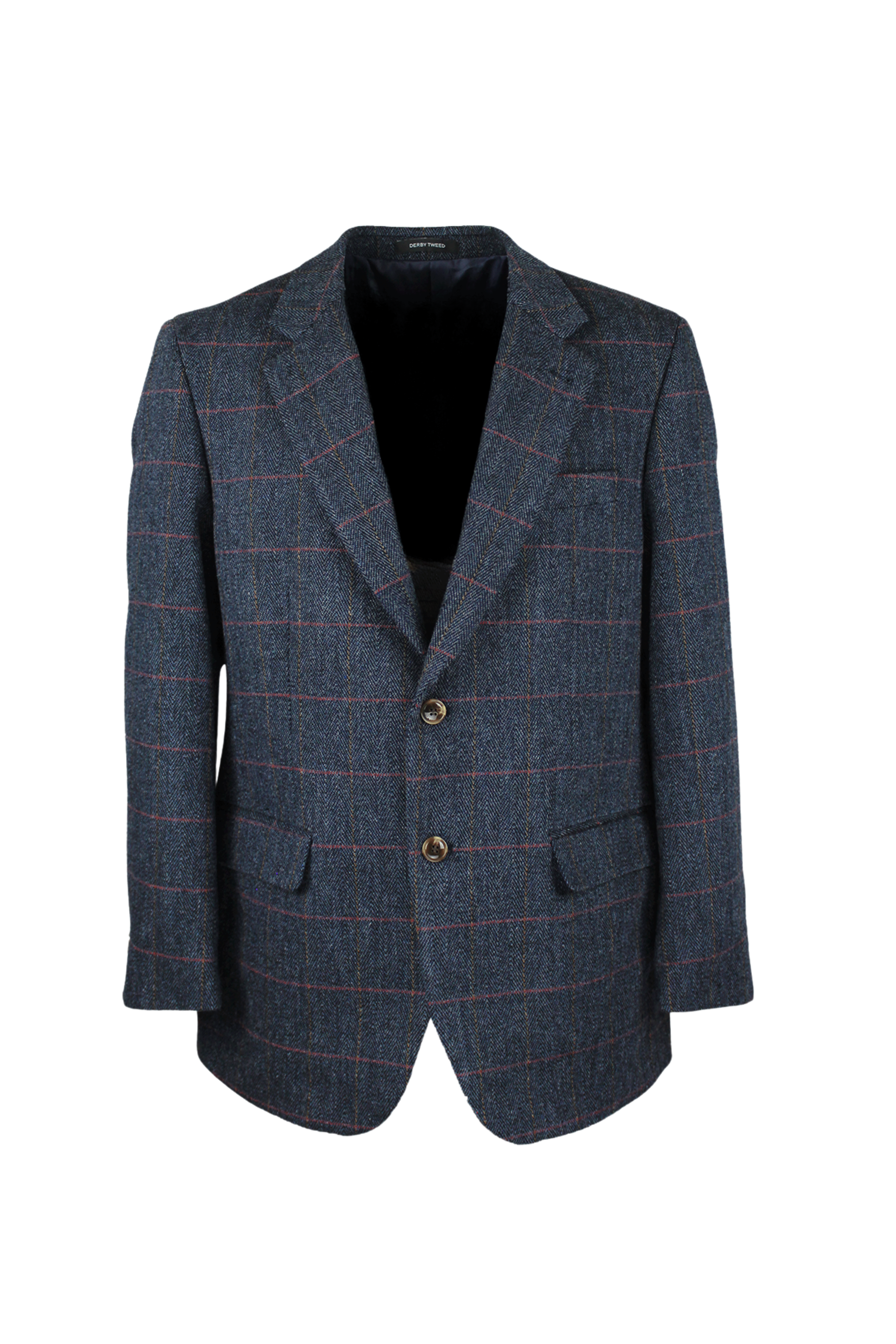 MT03 - Mens Tweed Blazer BLUE CHECK - Oxford Blue