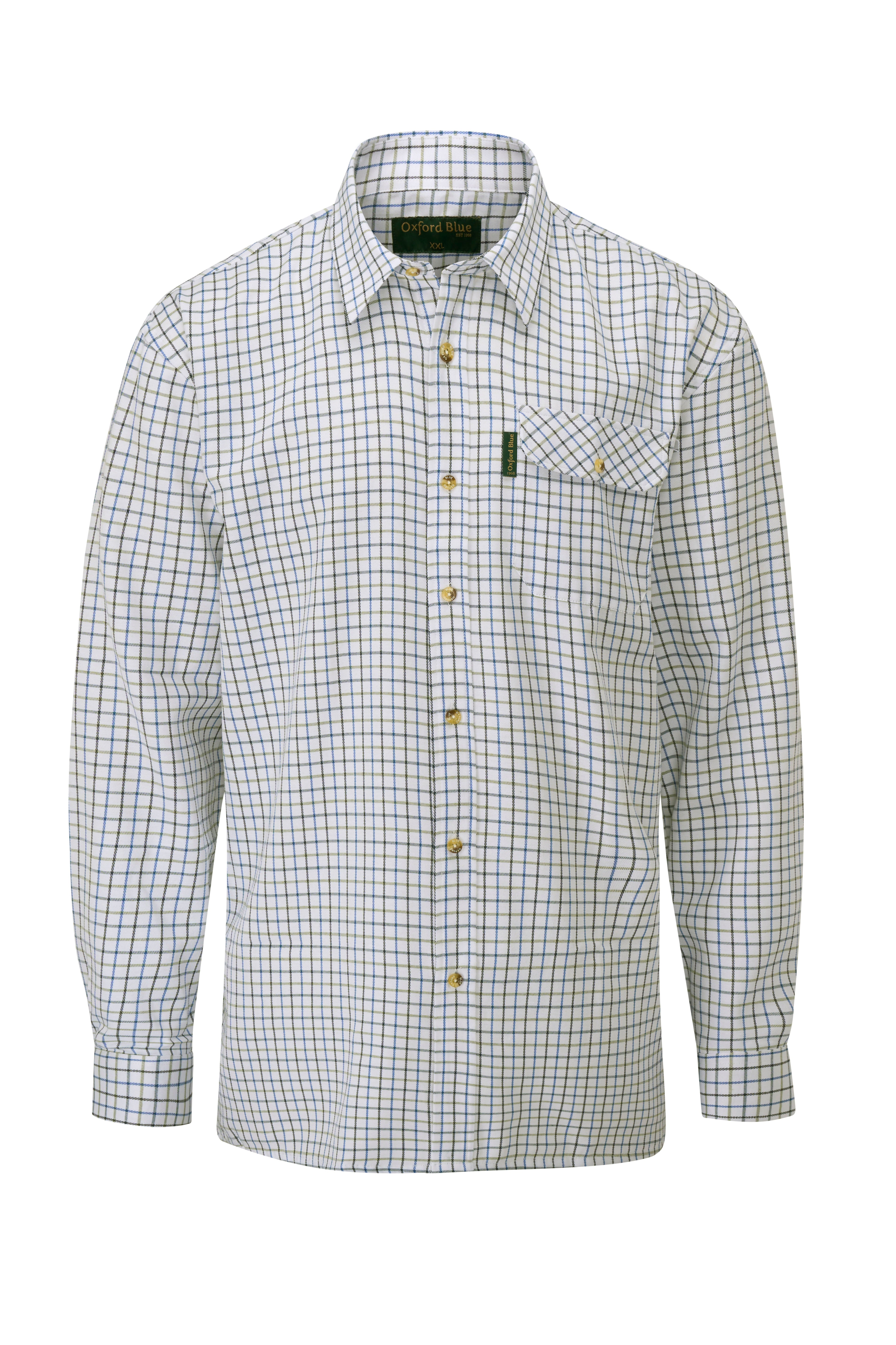SH1 - Men's Tattersal Shirt - BLUE - Oxford Blue