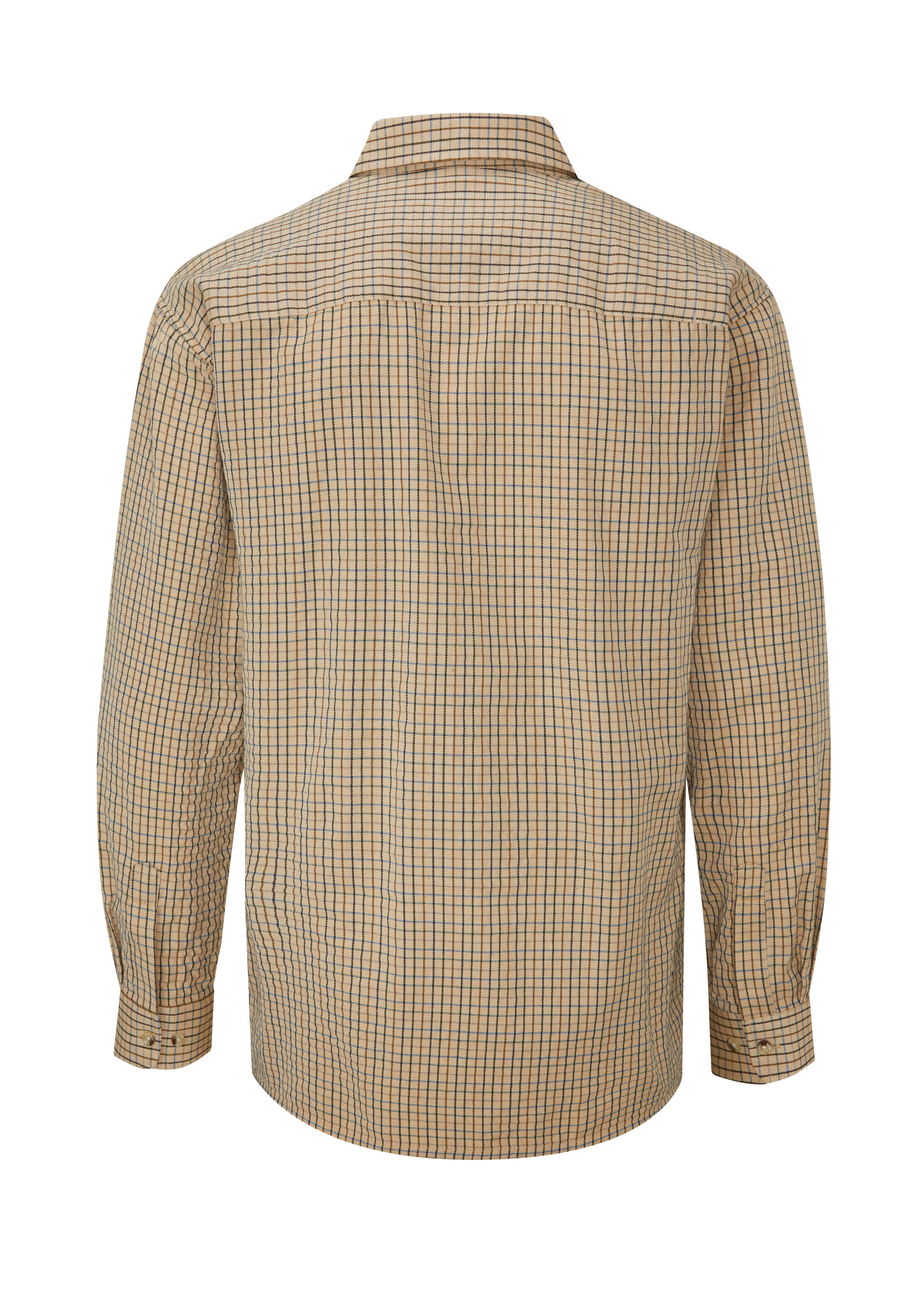 SH27 - Men's York Country Check Shirt - BEIGE - Oxford Blue