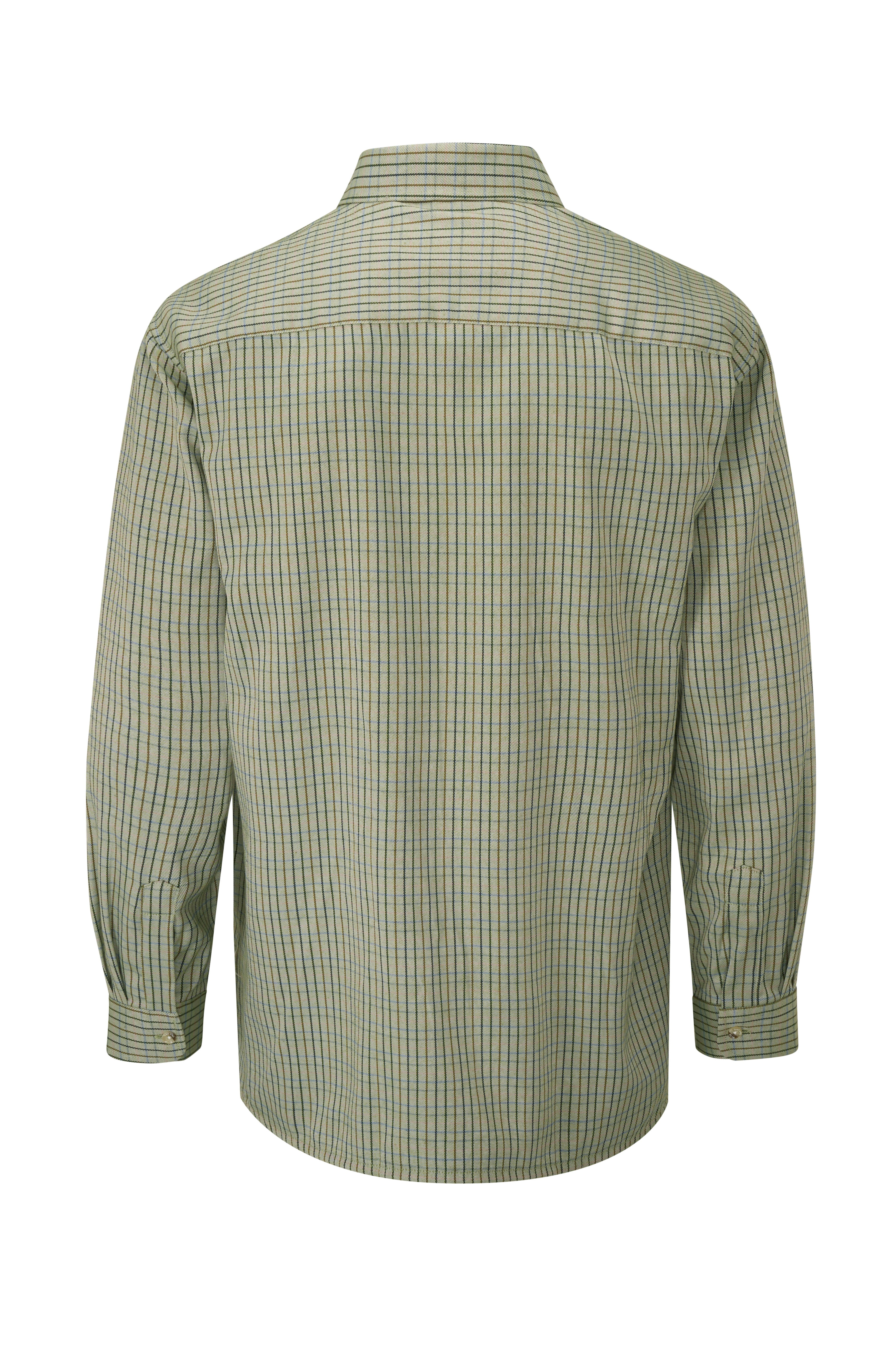 SH27 - Men's York Country Check Shirt - GREEN - Oxford Blue