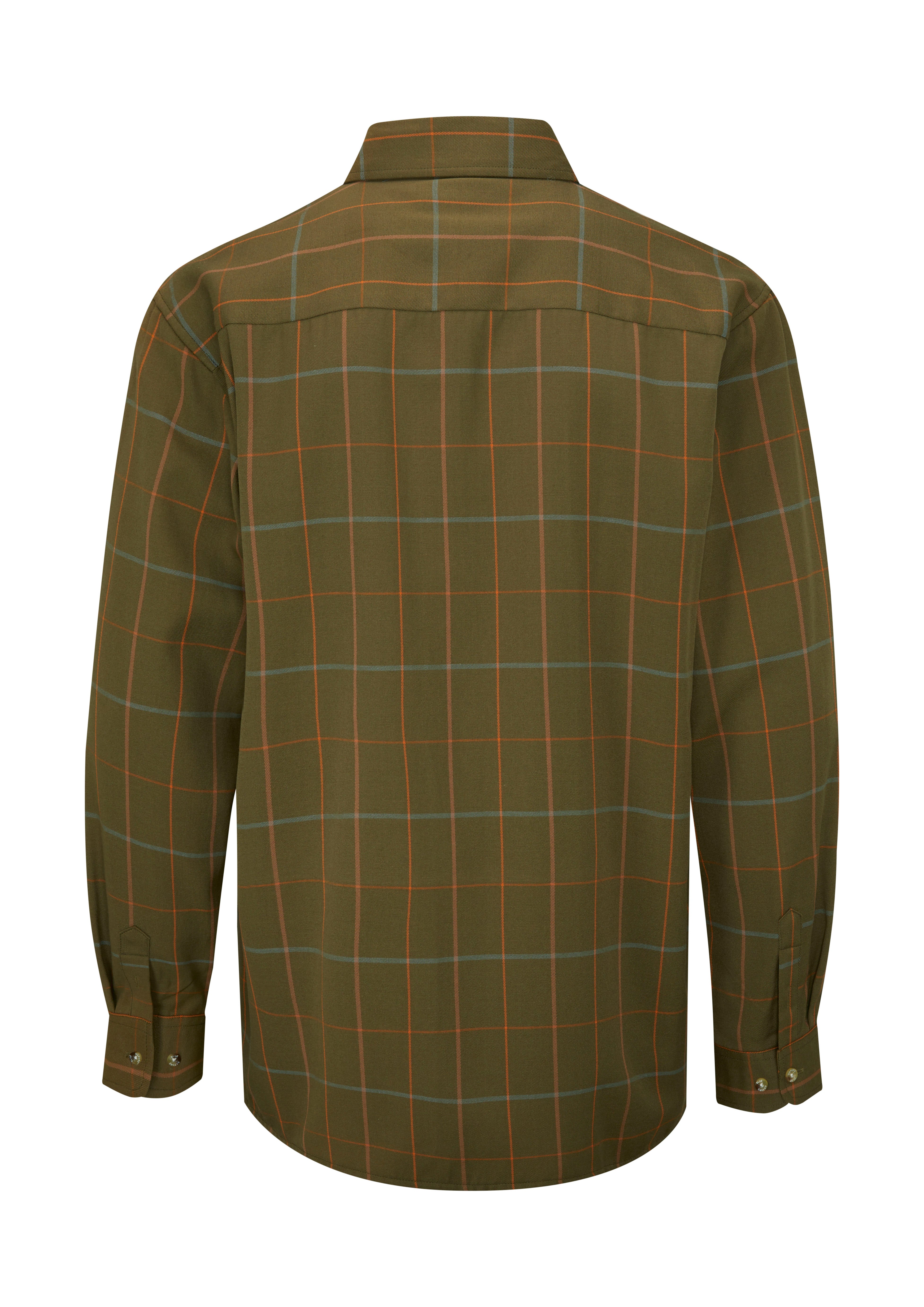 SH28 - Men's Norfolk Tweed Check Shirt - OLIVE - Oxford Blue