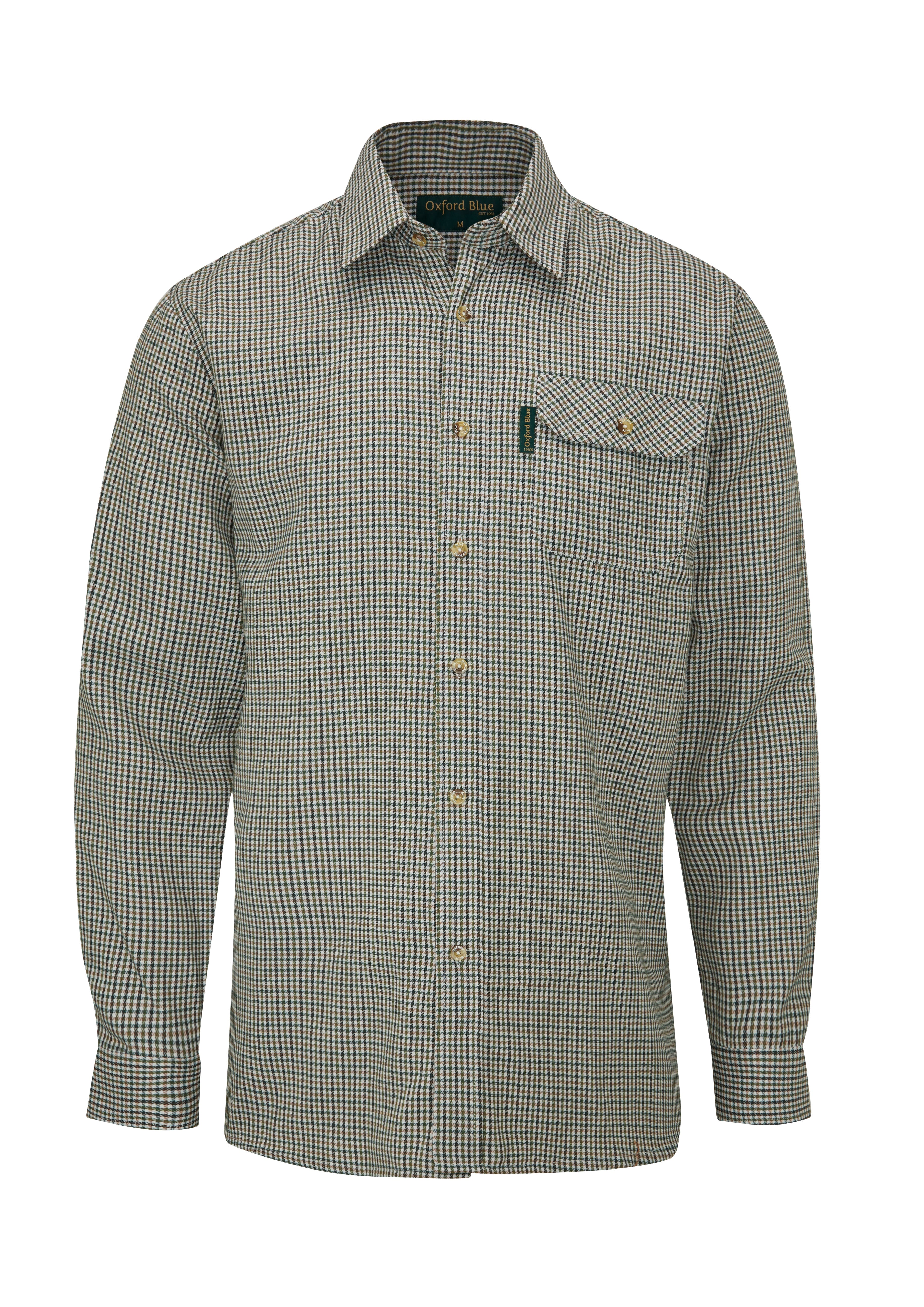 SH2 - Men's Dogstooth Shirt - GREEN - Oxford Blue