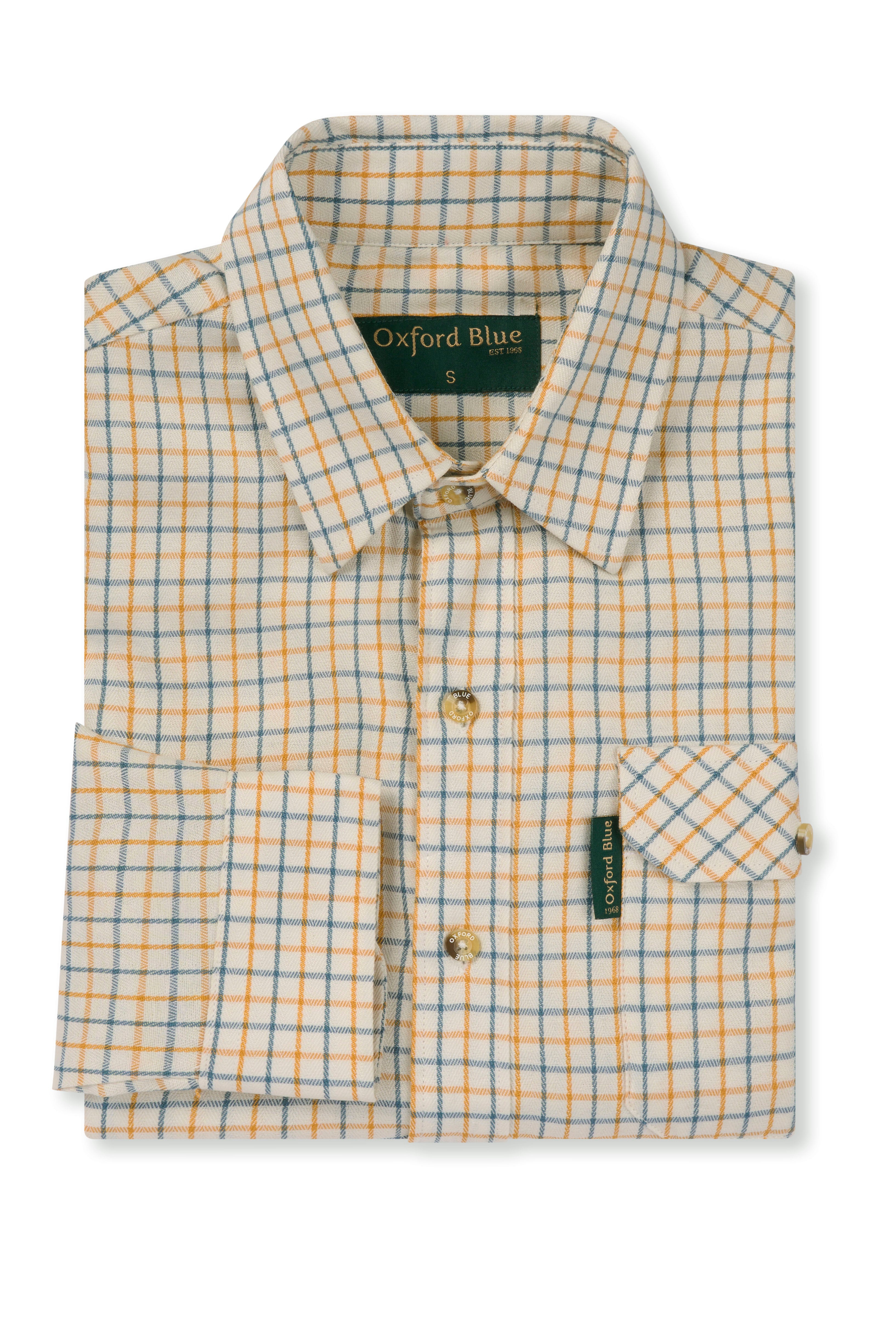 SH8 - Men's Fiskar Shirt - YELLOW/BLUE - Oxford Blue