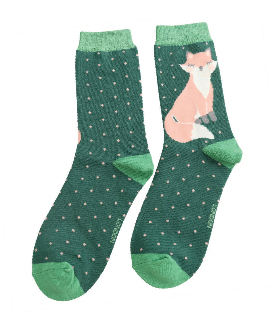 Ladies Friendly Fox - Green - Oxford Blue