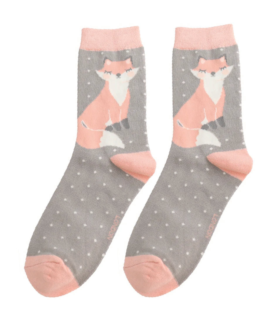 Ladies Friendly Fox - Mid Grey - Oxford Blue