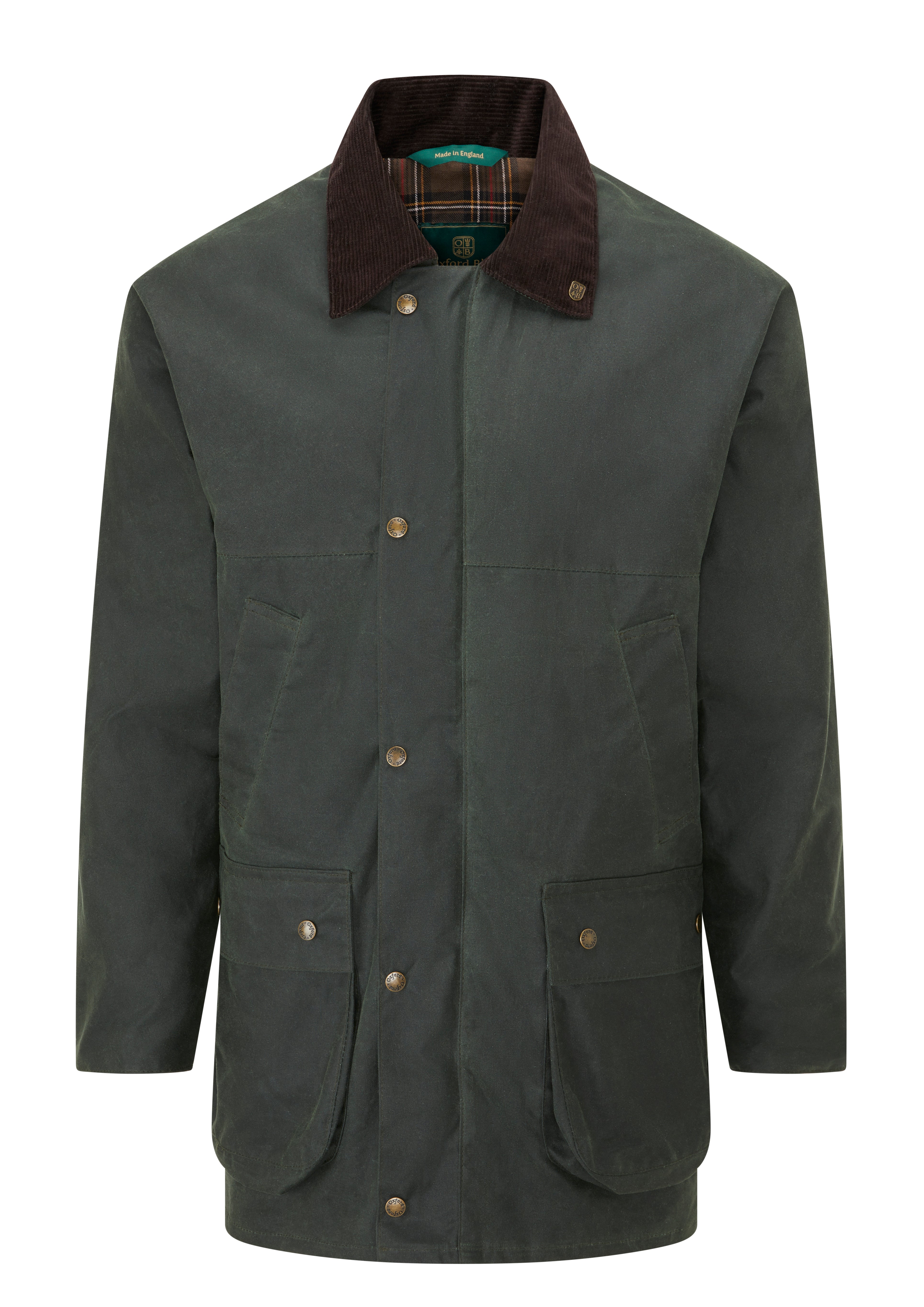 W14 - Men's Countryman Padded Wax Jacket - GREEN - Oxford Blue