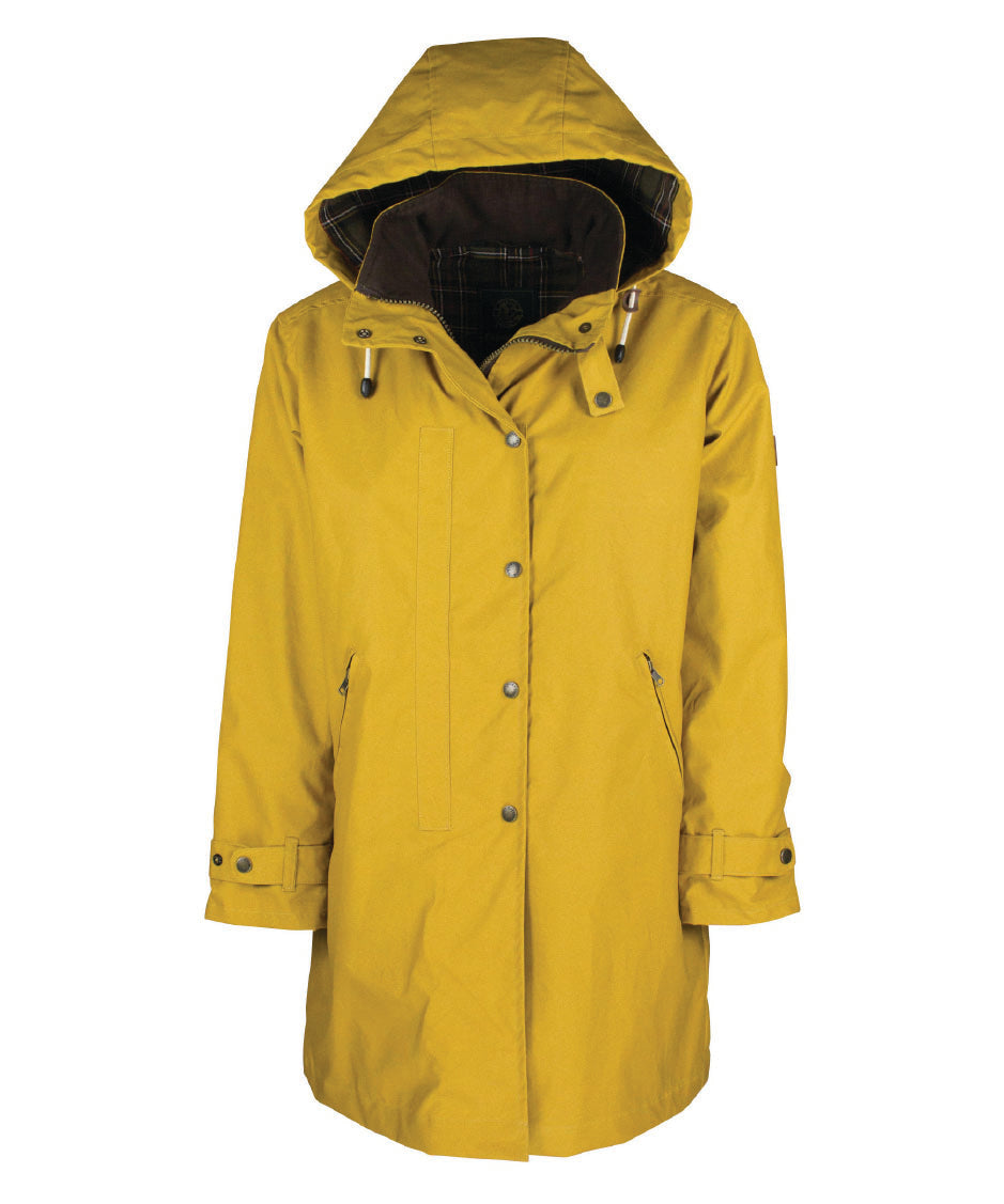 W08 - Ladies Brighton Washwax Parka - MUSTARD - Oxford Blue