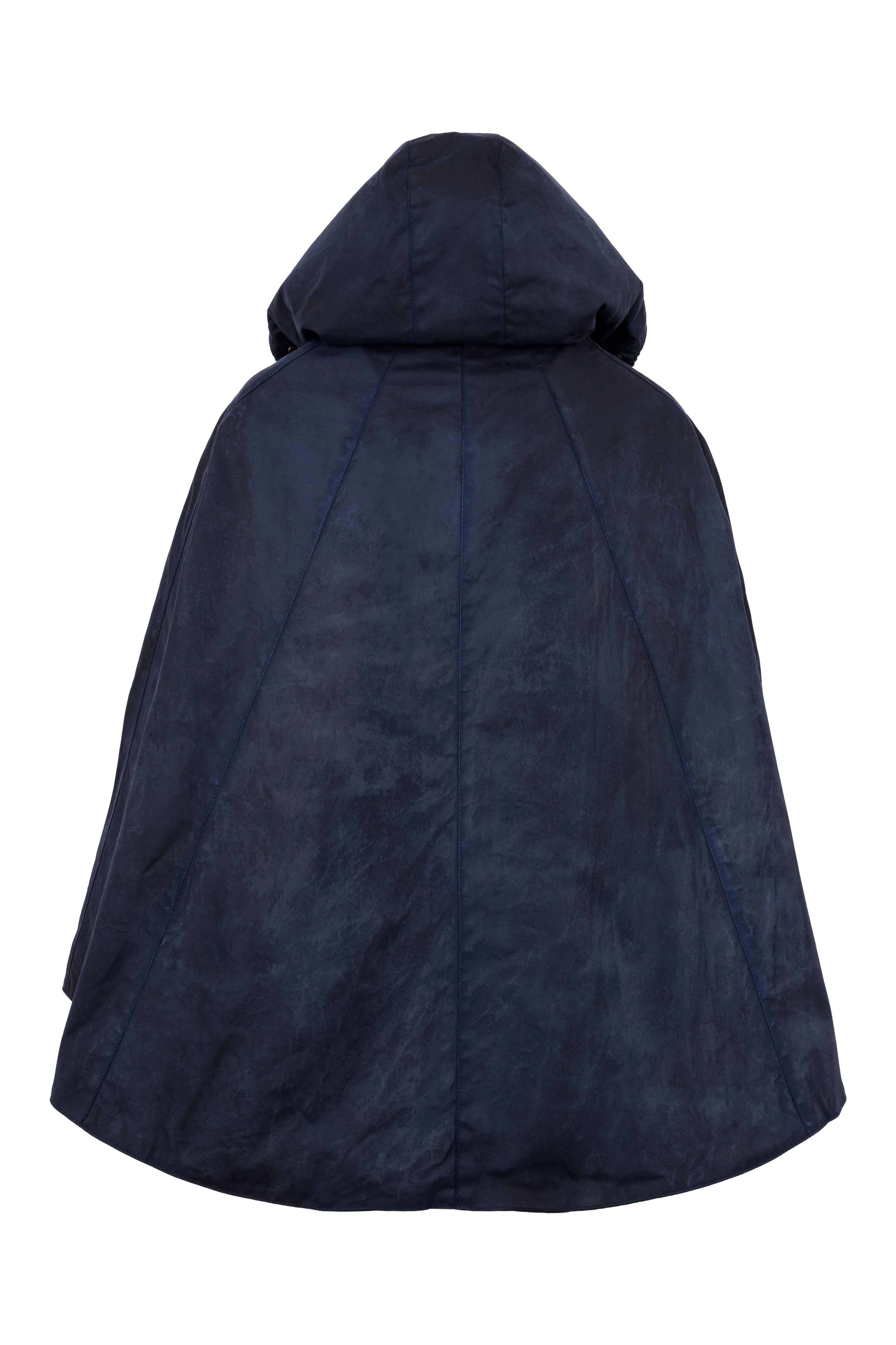 W16 - Ladies Dublin Waxed Hooded Cape - NAVY - Oxford Blue