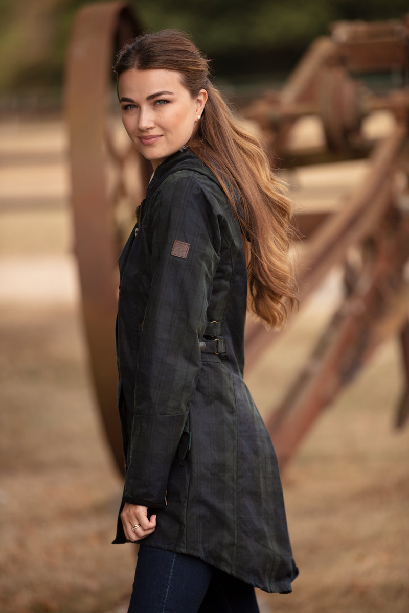 W315 Women's Wax Tartan Hooded Katrina BLACKWATCH