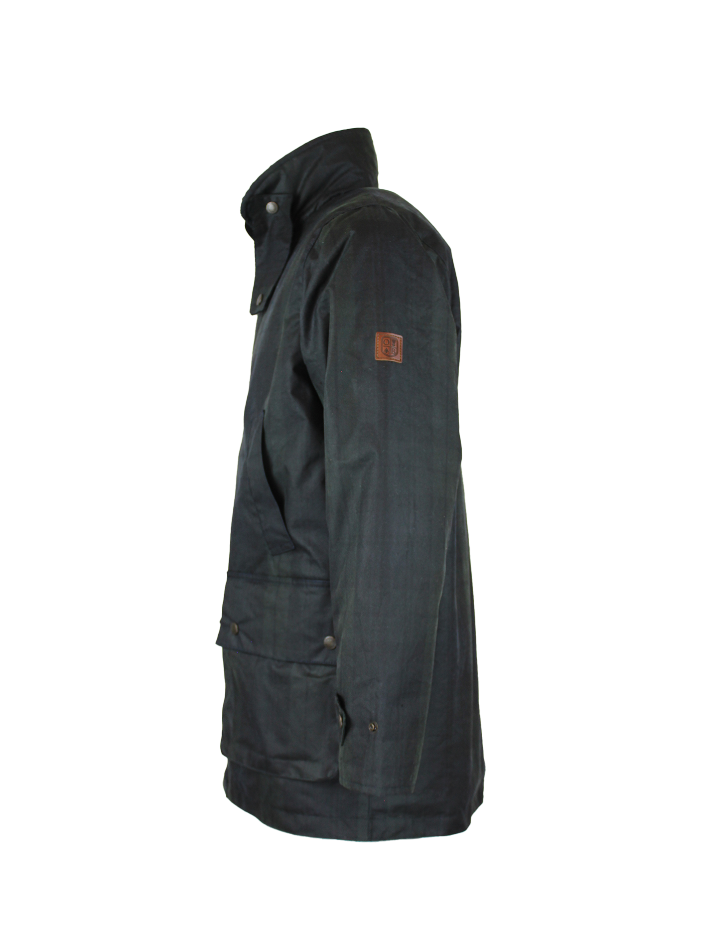 W41 - Men's Tartan Kingsbridge Padded Wax Coat - BLACKWATCH - Oxford Blue