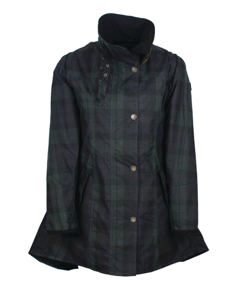 W49 - Women's Katrina Tartan Waxed Jacket - BLACKWATCH - Oxford Blue