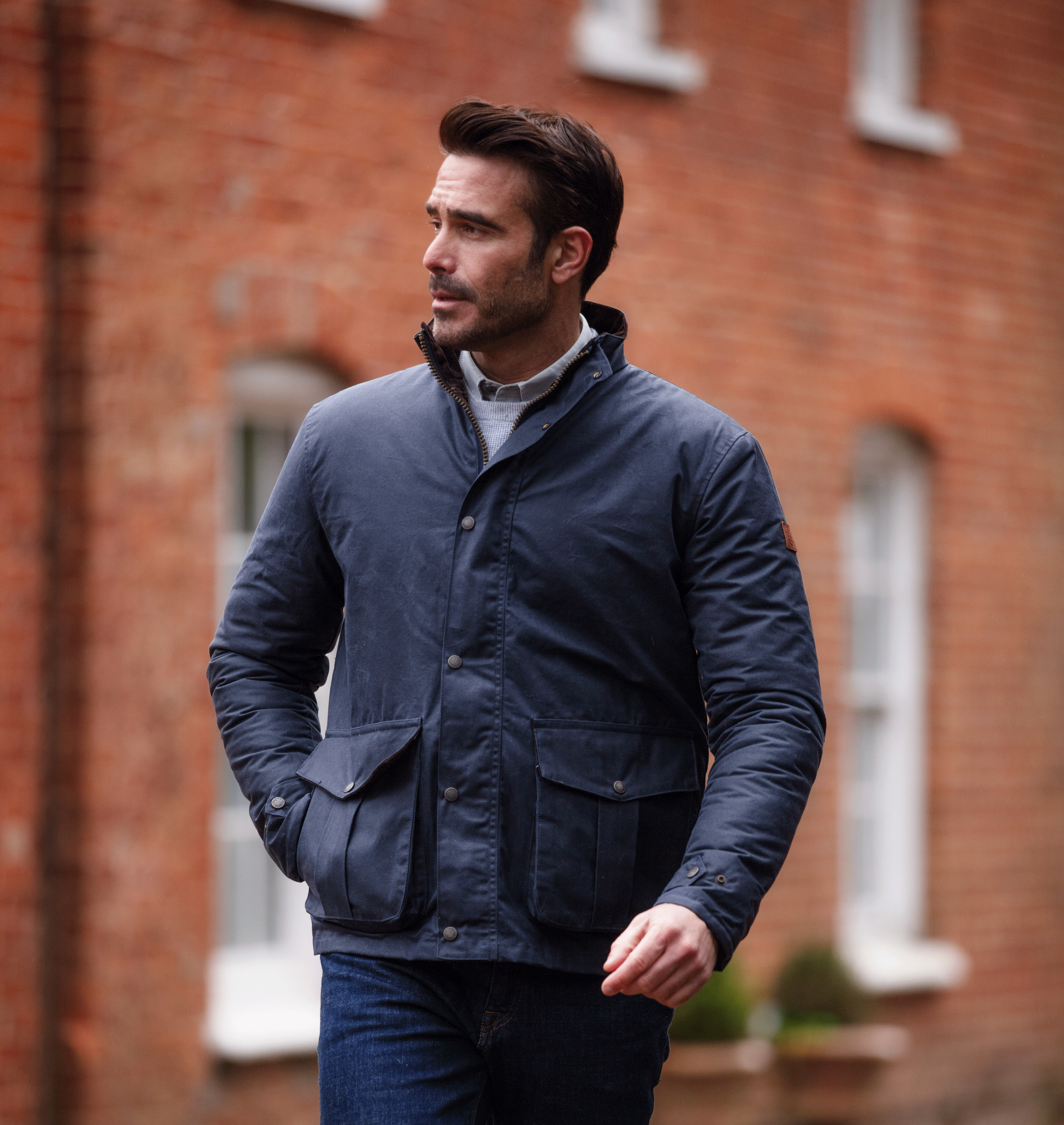 W50 - Men's Kendal Antiquity Wax Jacket - NAVY - Oxford Blue