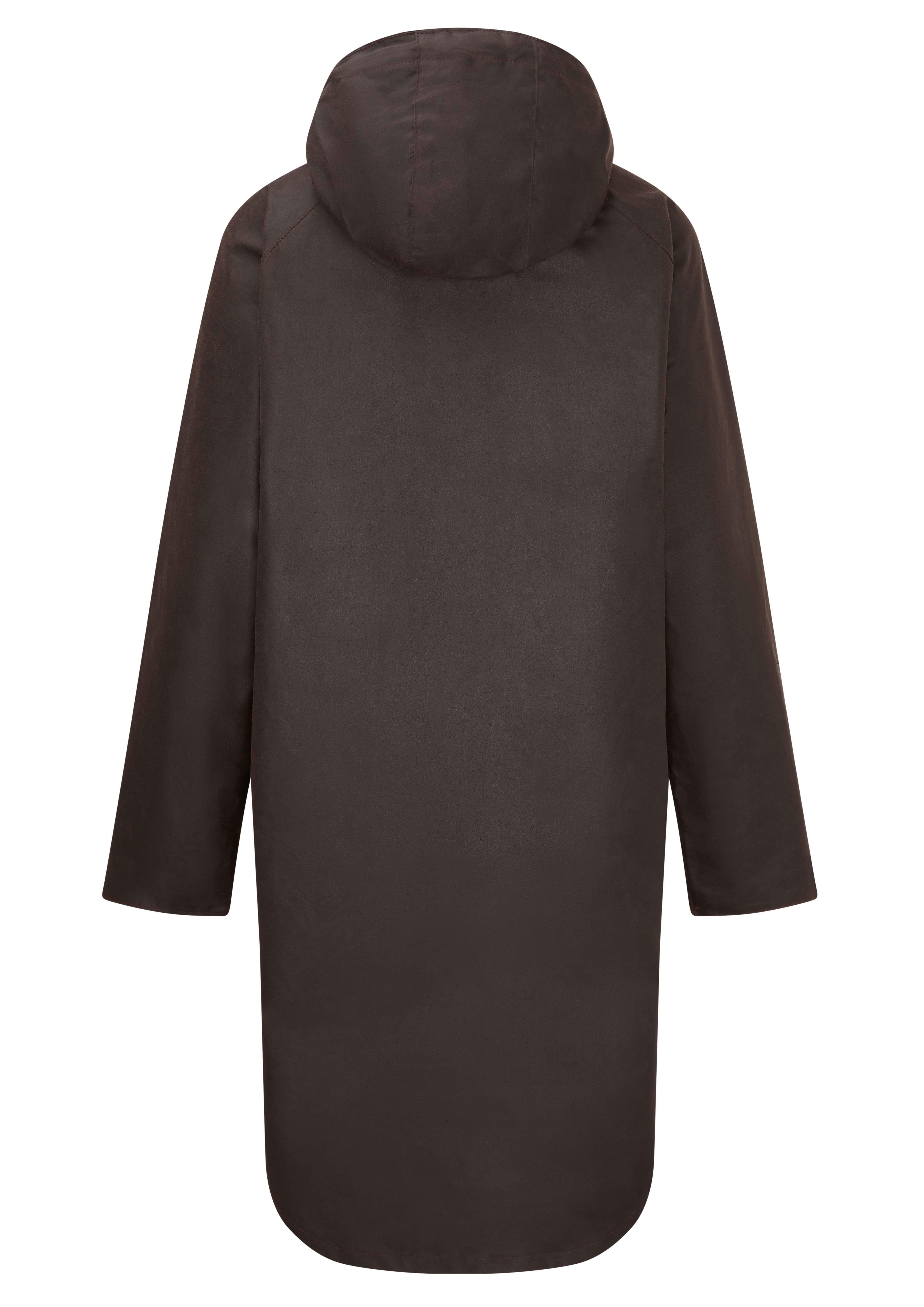 W96 - Women's Devon Wax Coat - BROWN - Oxford Blue