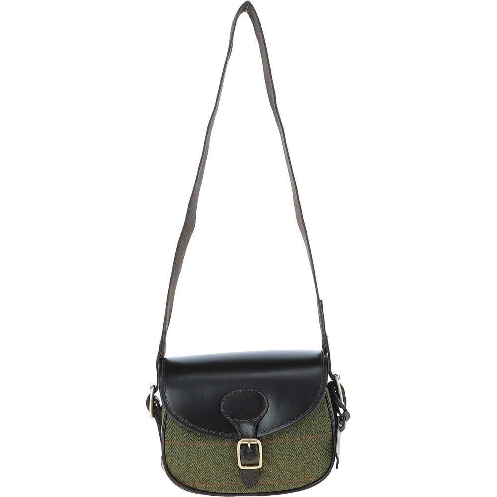 Maddox Tweed/Leather Cartridge Bag - LOVAT (5433/22) - Oxford Blue