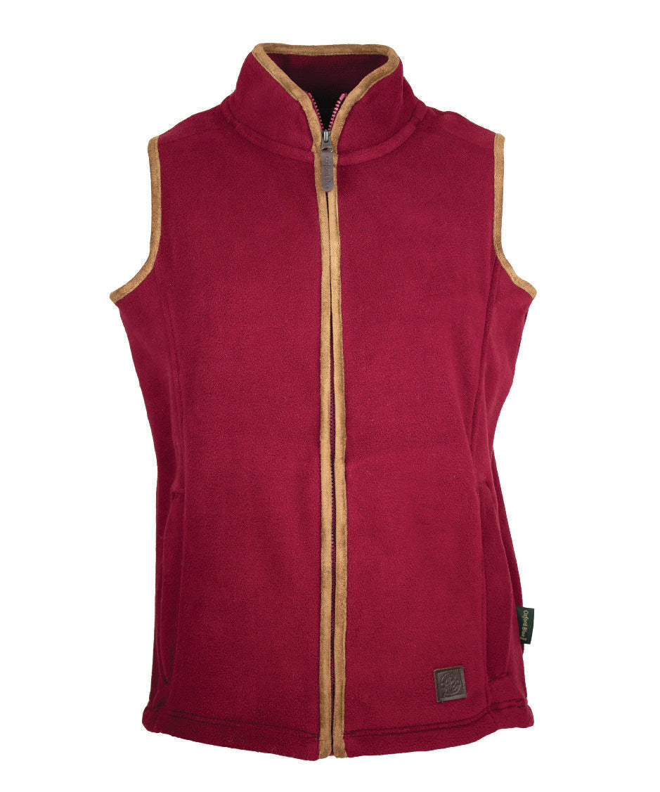 LF201 - Ladie's Fleece Gilet - RUBY - Oxford Blue