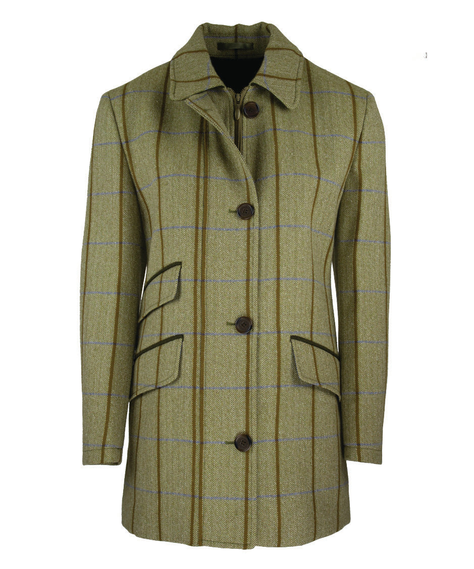 LTW02 - Women's Tailored Tweed Coat - BLUE - Oxford Blue