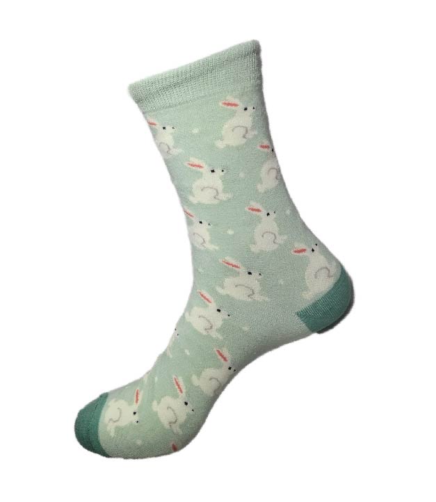 Universal Strecth Socks - Rabbits - Duck Egg - Oxford Blue