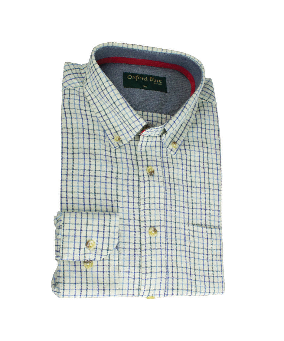 MCS901 - Men's London Tattersall Shirt - Navy Check - Oxford Blue