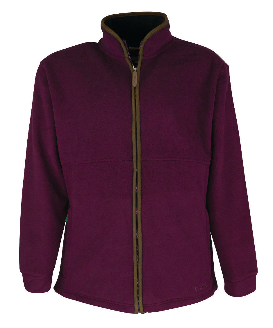 MF103 - Mens Full Zip Fleece - PLUM - Oxford Blue