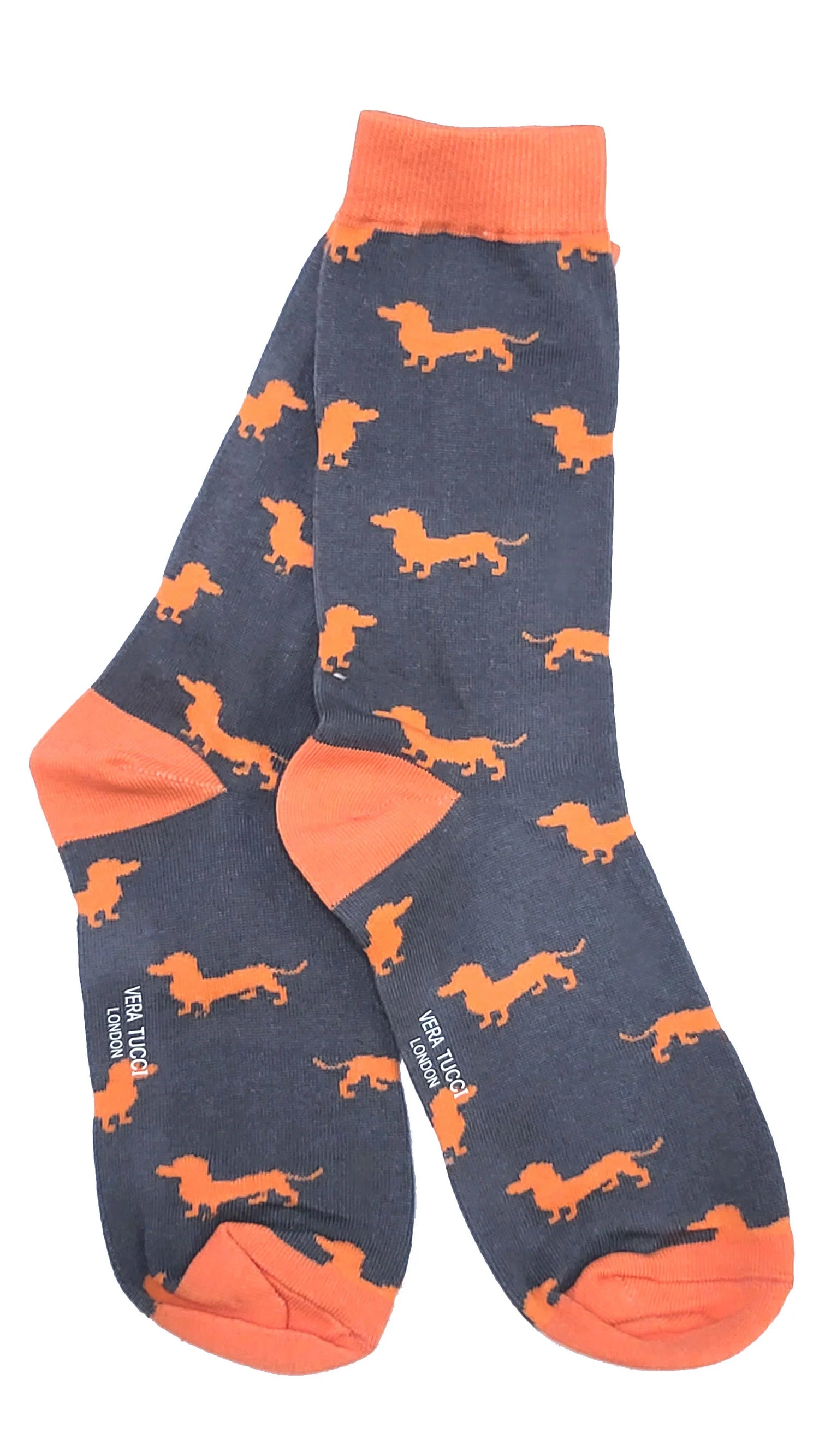 Womens Socks Sausage Dog - Grey