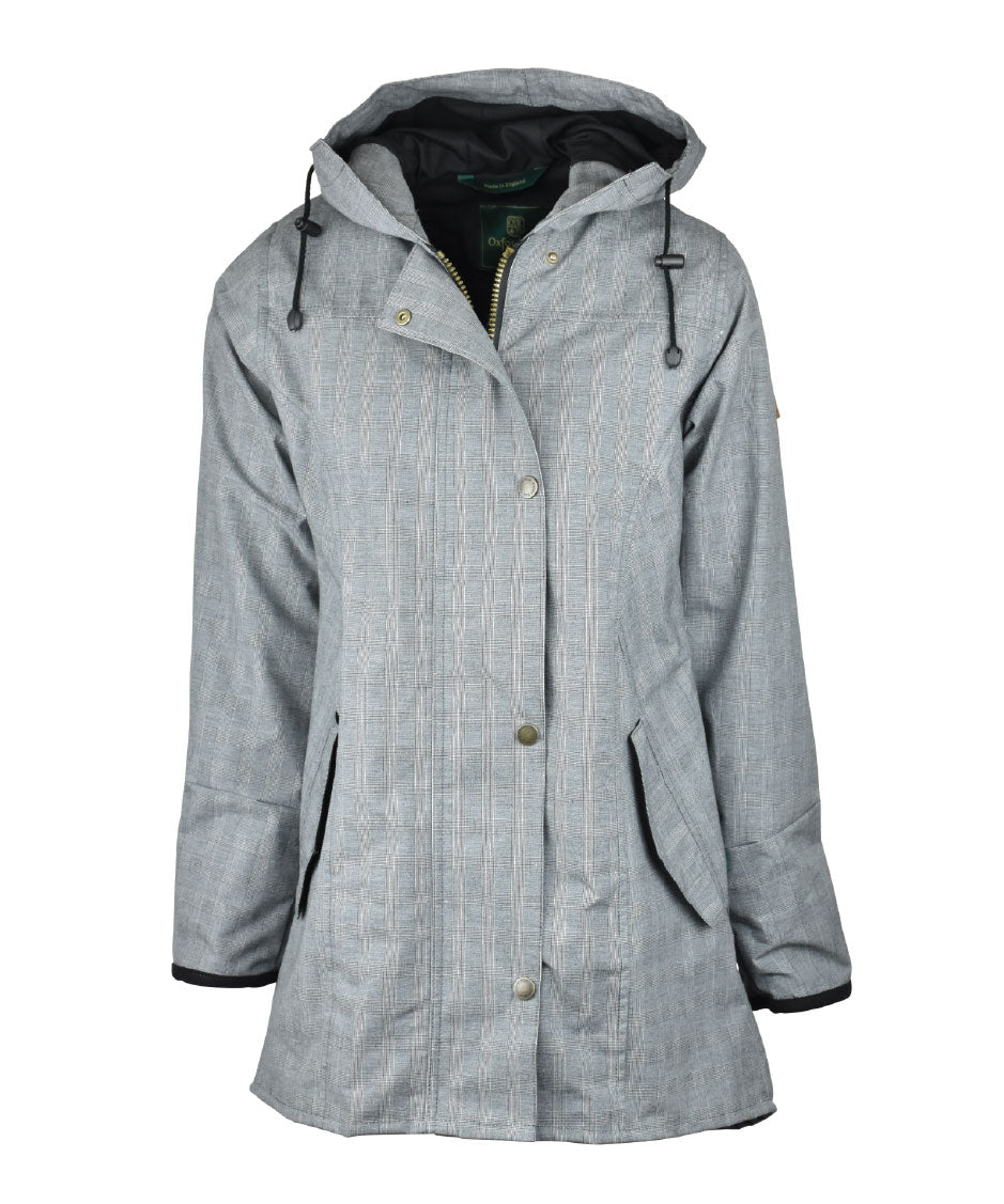 W39 - Ladies Hooded Tartan Washwax Katrina - PRINCE OF WALES - Oxford Blue