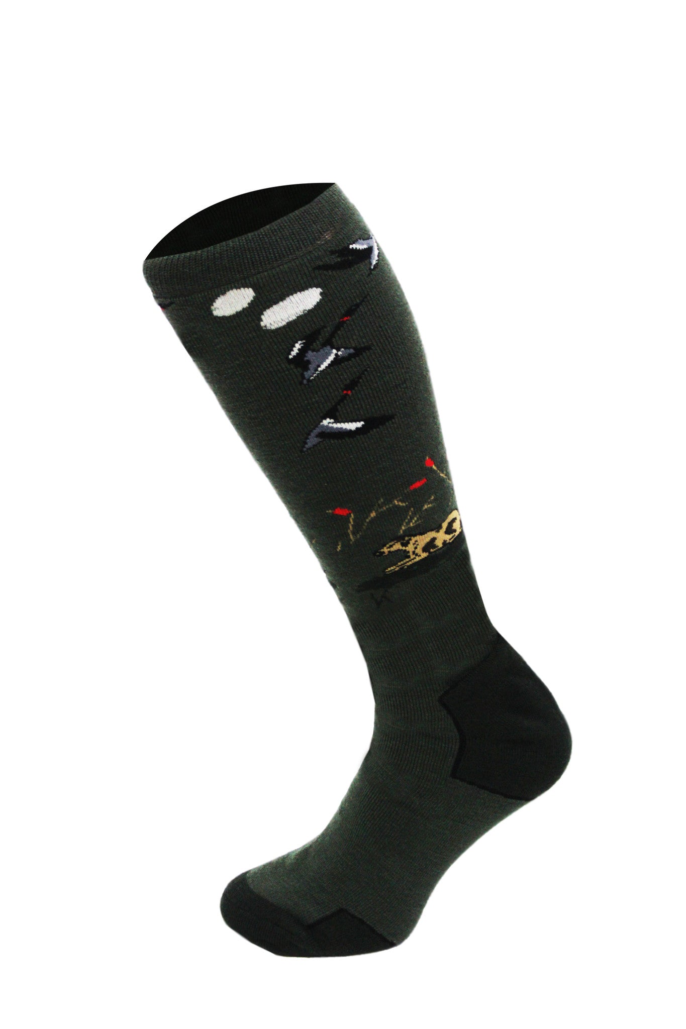 542 - Men's Knee High Hunting Socks (2 Pack) - KHAKI GREEN - Oxford Blue