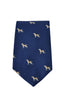 GT12 - 100% Silk Woven Tie / Dog - NAVY - Oxford Blue