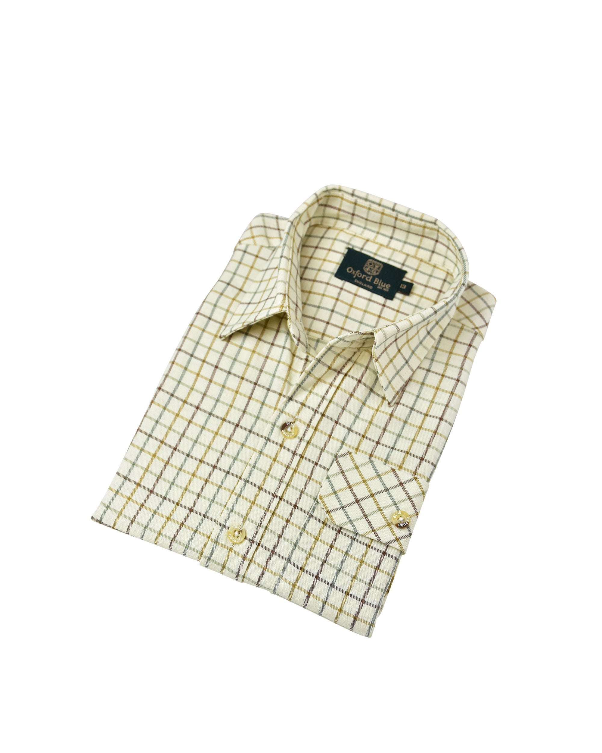 KSH39 - Kids Full Sleeve Darwen Shirt - BROWN - Oxford Blue